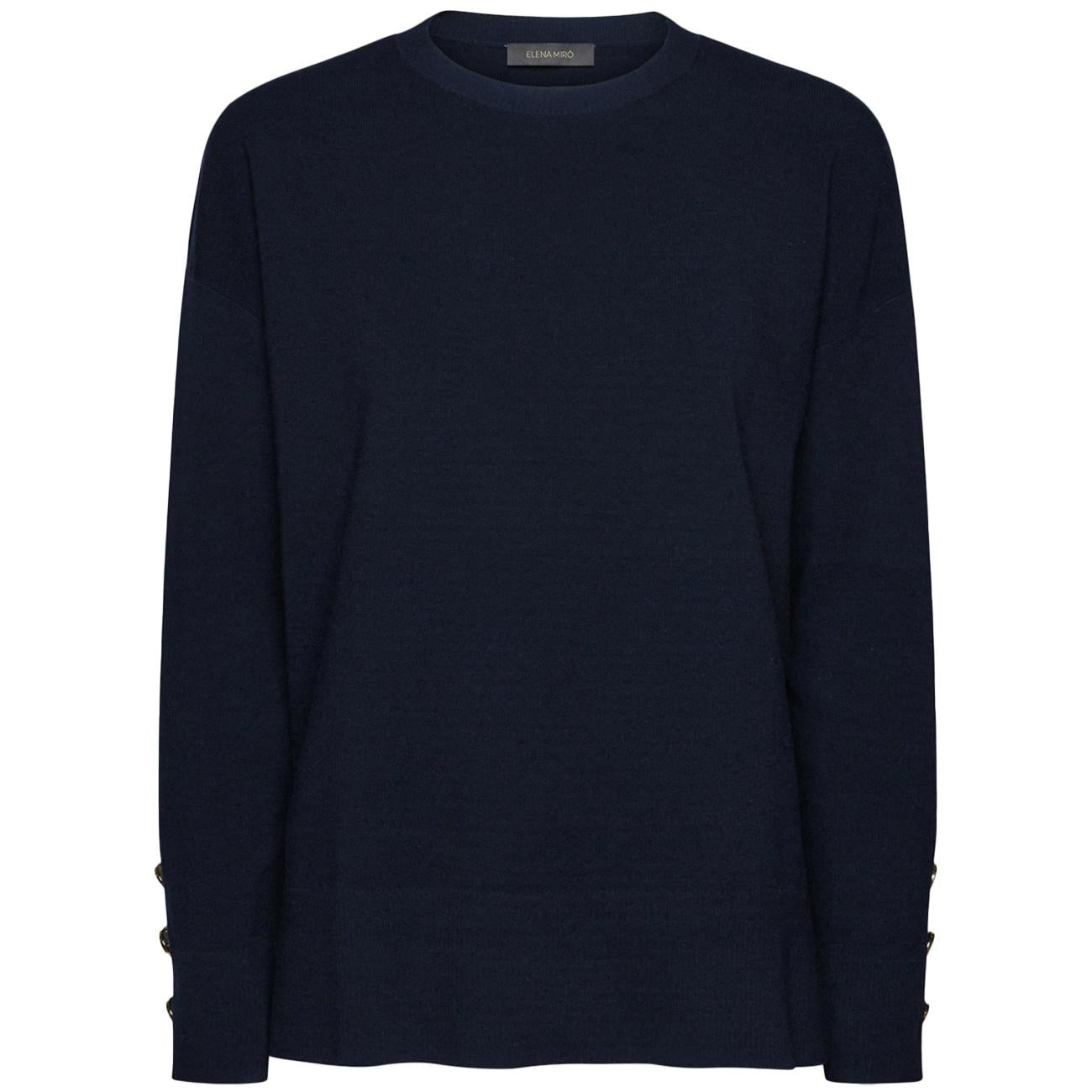 Maglia Con Bottoni Ai Polsi M419Z000546N 034 DARK BLUE ELENA MIRO' 