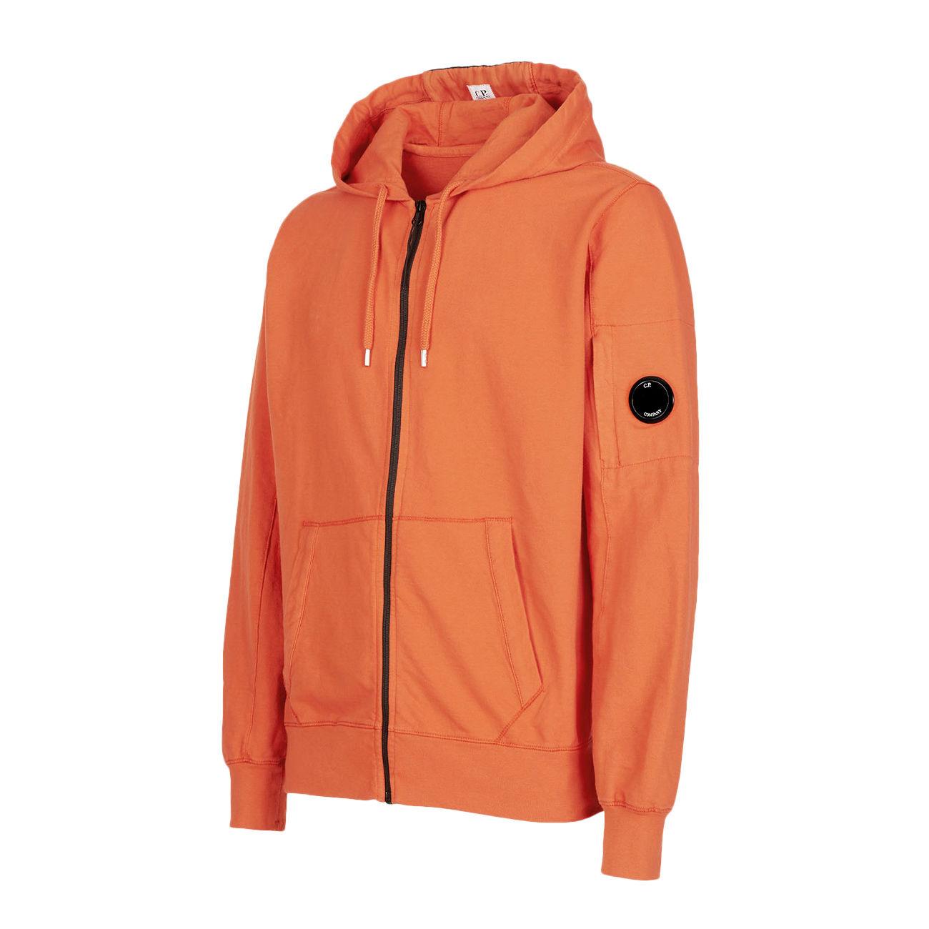 FELPA U. LIGHT FLEECE ZIPPED HOODIE LEGG. C/CAPP. CP 14CMSS034A002246G 439/HARVEST PUMPKIN/ARANCIO C.P. COMPANY 