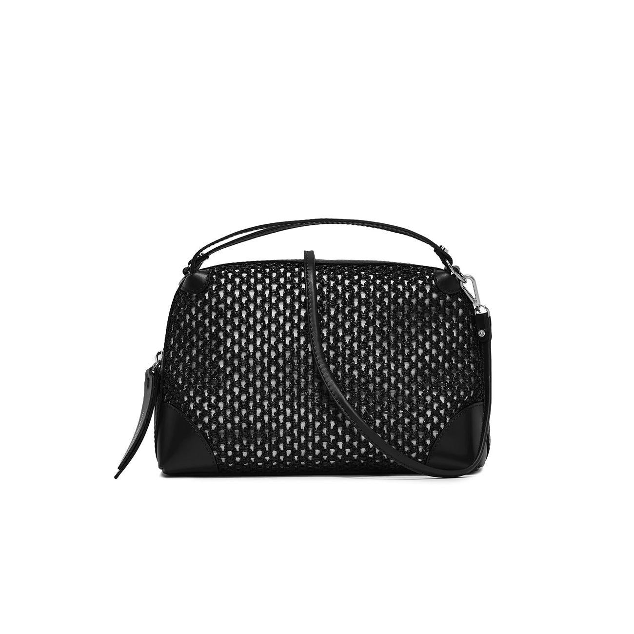 BORSA ALIFA PELLE E TESSUTO GIANNI CHIARINI BS8958/23PE RAFNET 001 NERO GIANNI CHIARINI 