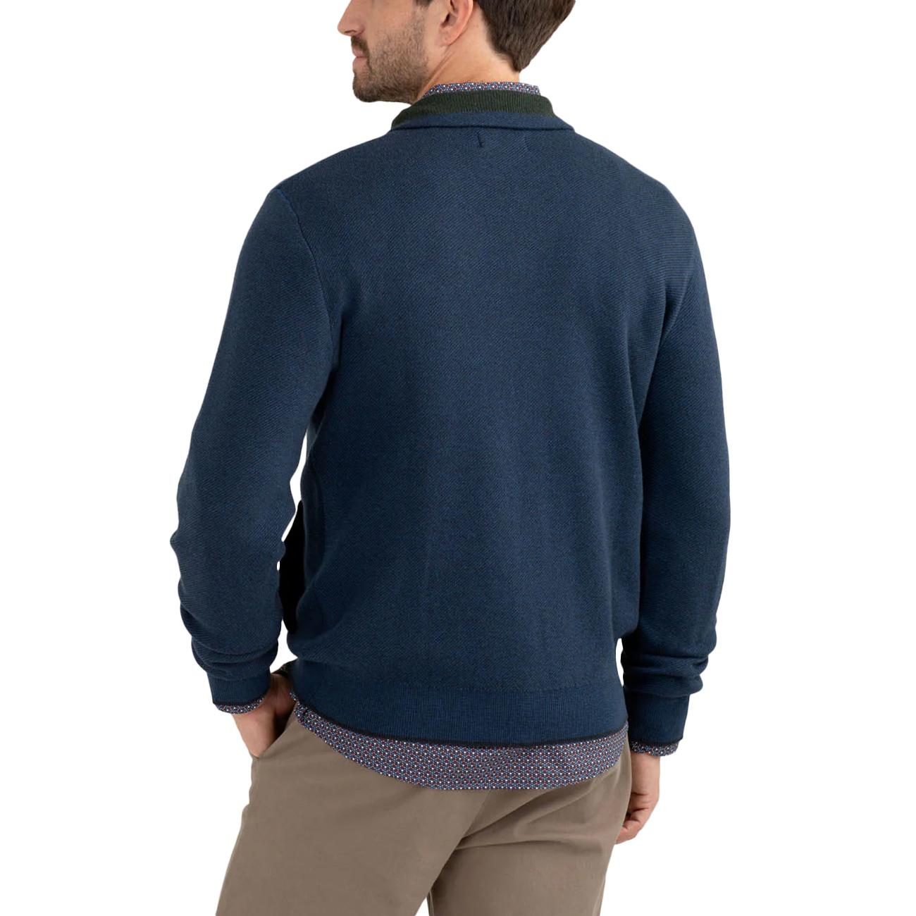 Maglia Full Zip Jacquard FM25W34MZ A0601 BLUE FRED MELLO 