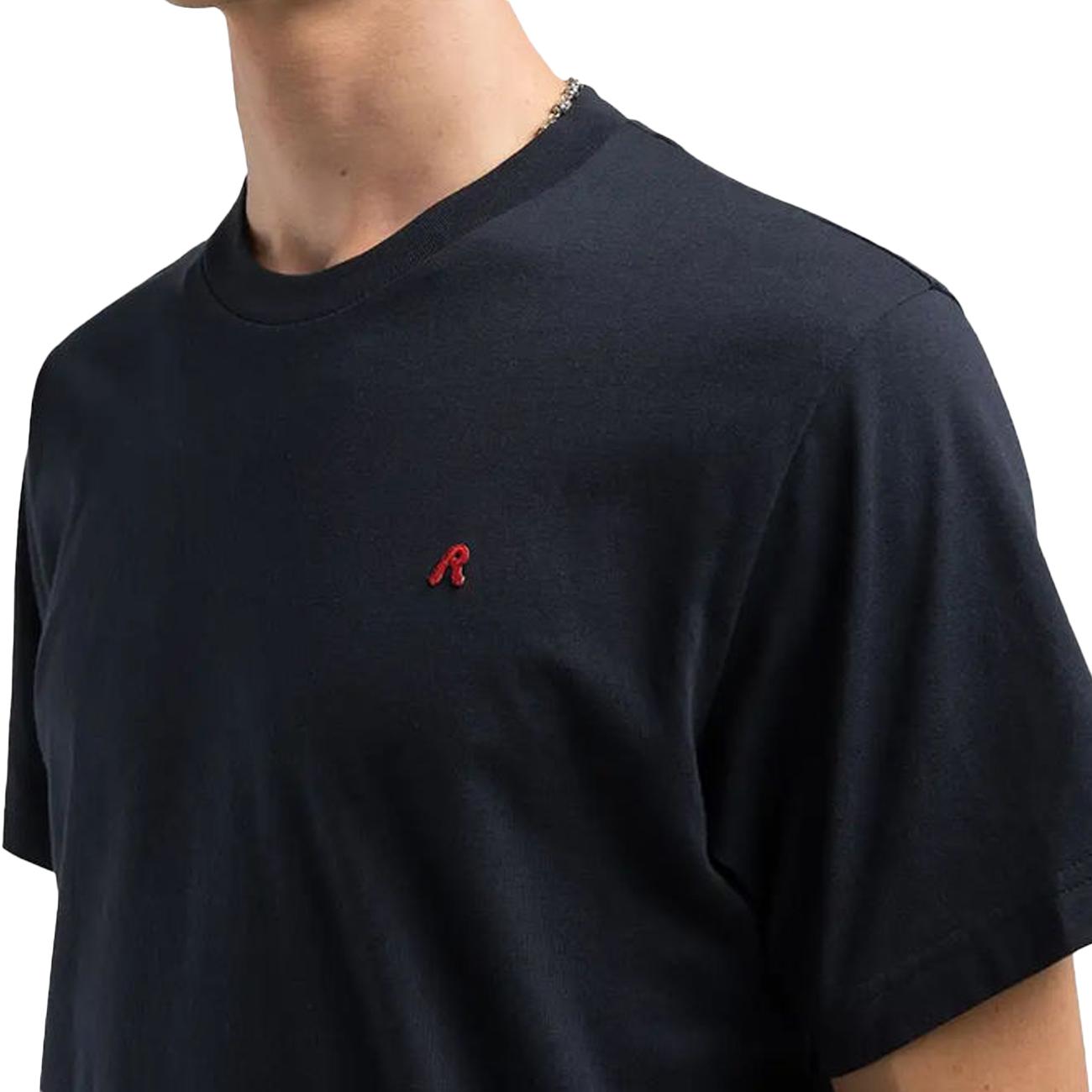 REPLAY T-Shirt In Jersey Con Ricamo R Uomo Blu Scuro M3015.000.2660 970 DARK BLUE 