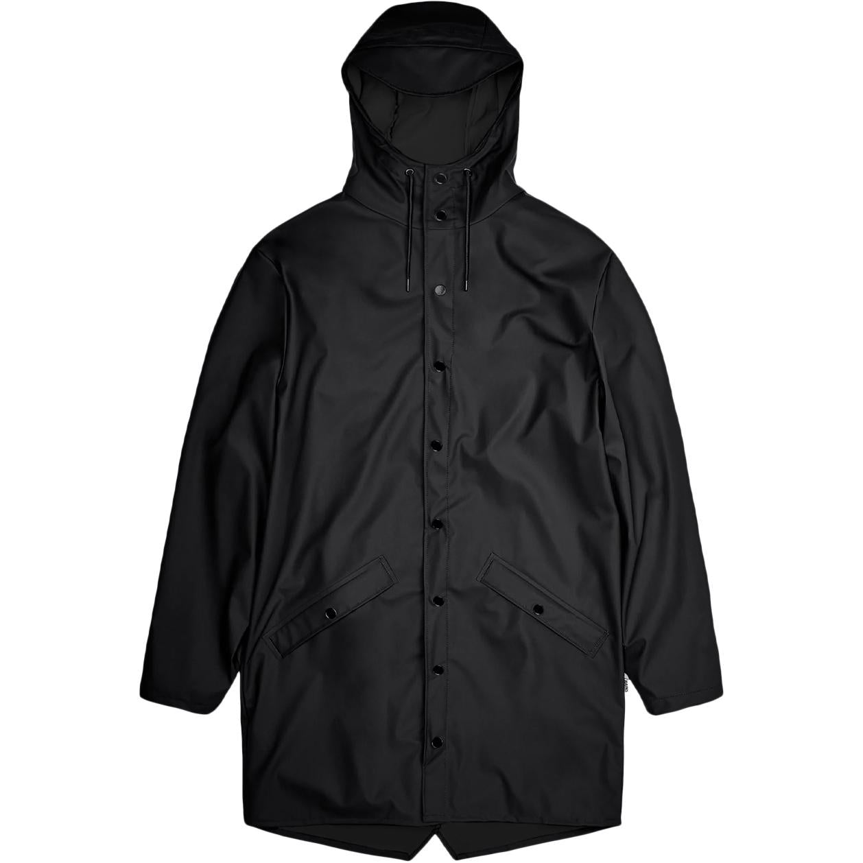 RAINS Impermeabile Long Jacket Con Cappuccio Unisex Nero RA12020 BLACK 
