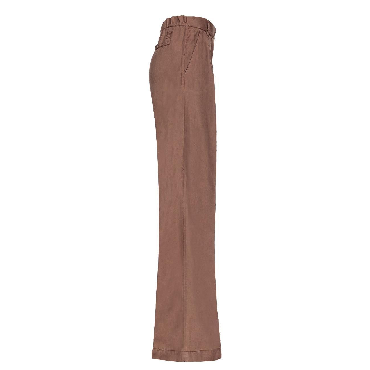 Pantalone Wide Leg Lyocell Donna Marrone Castagna 102890/A1JI L74 MARRONE CASTAGNA PINKO 