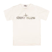 T-Shirt Logo Kids Bianco 781621073 V0001, WHITE STONE ISLAND 