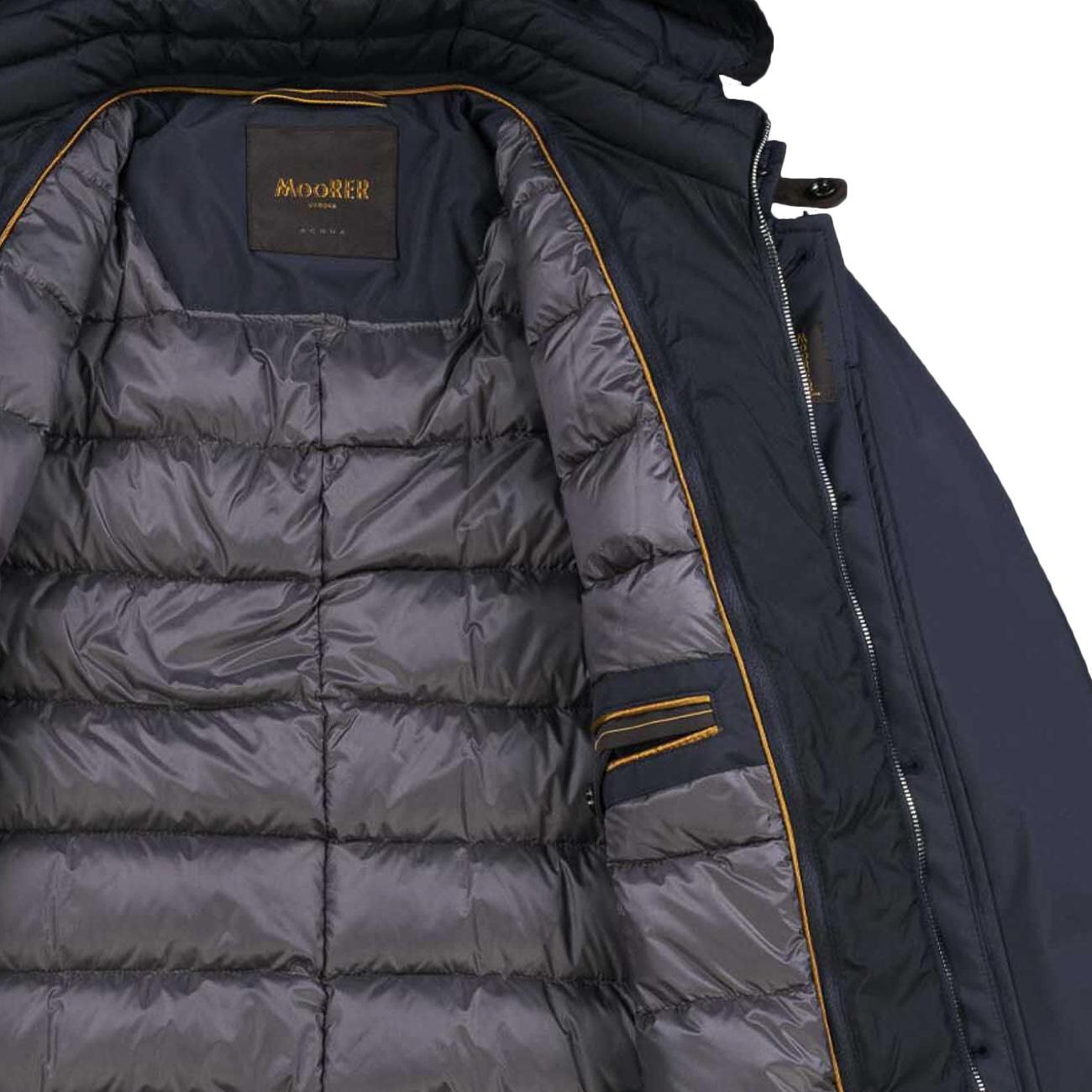 Cappotto Raffaello Stp Con Cappuccio Staccabile Uomo Blu MOUGI100261 U0498 BLU MOORER 