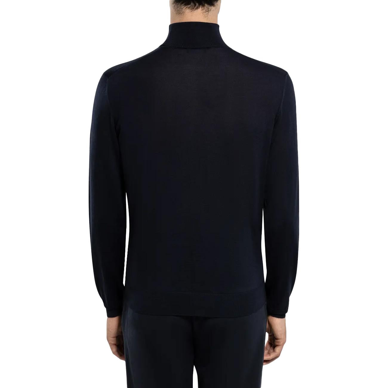 Maglia A Collo Alto In Lana Merino D0D104 790 NAVY DRUMOHR 