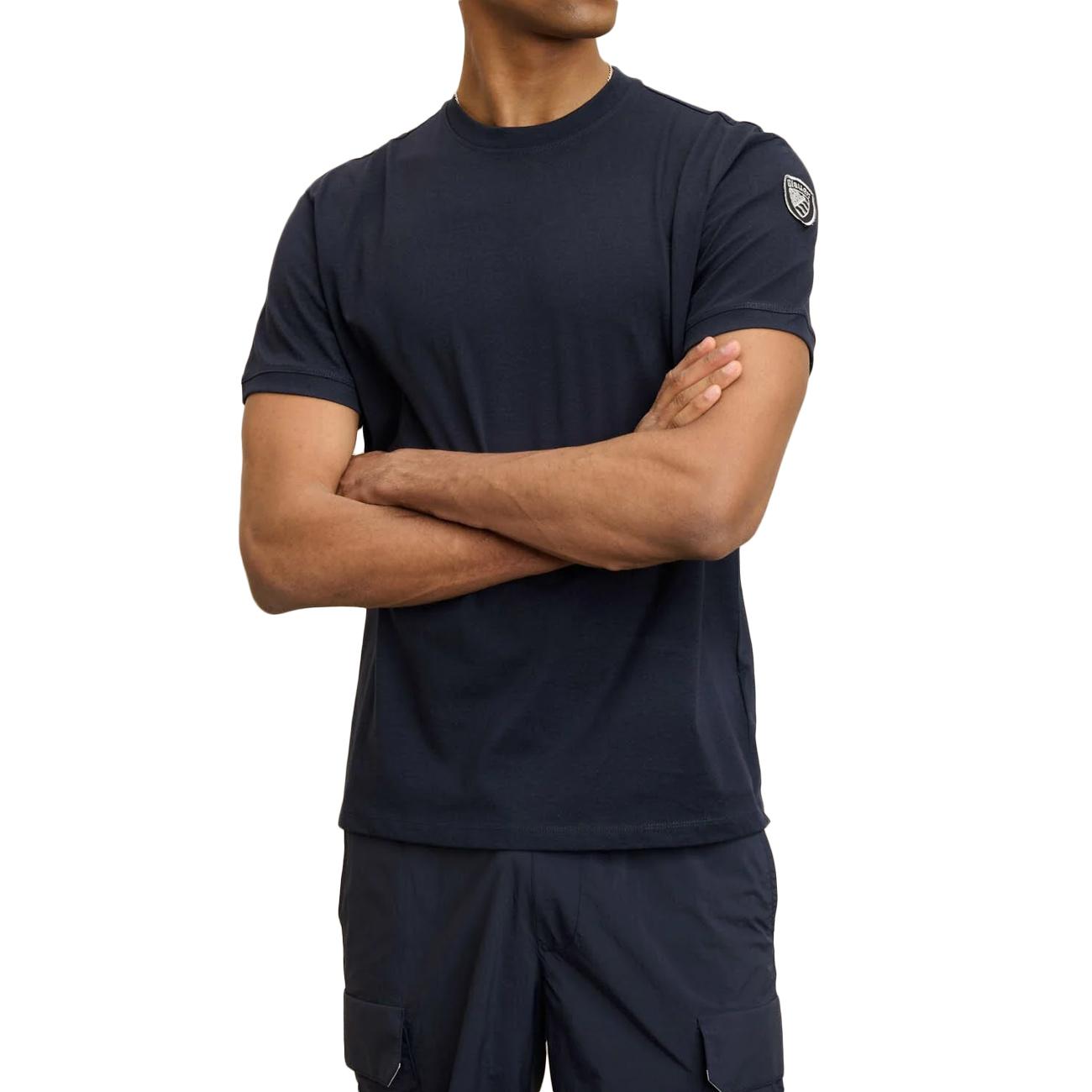 T-Shirt Girocollo Anthony 25SBLUH02275-007100 888 BLU BLAUER 