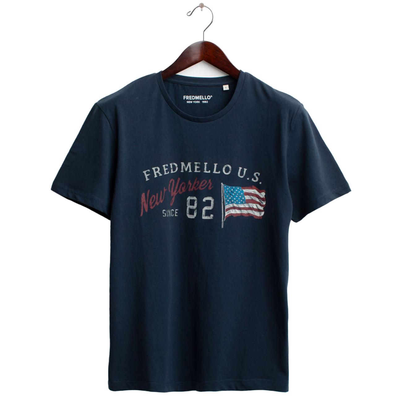 T-Shirt Girocollo FM25S12TG A0601 BLU FRED MELLO 