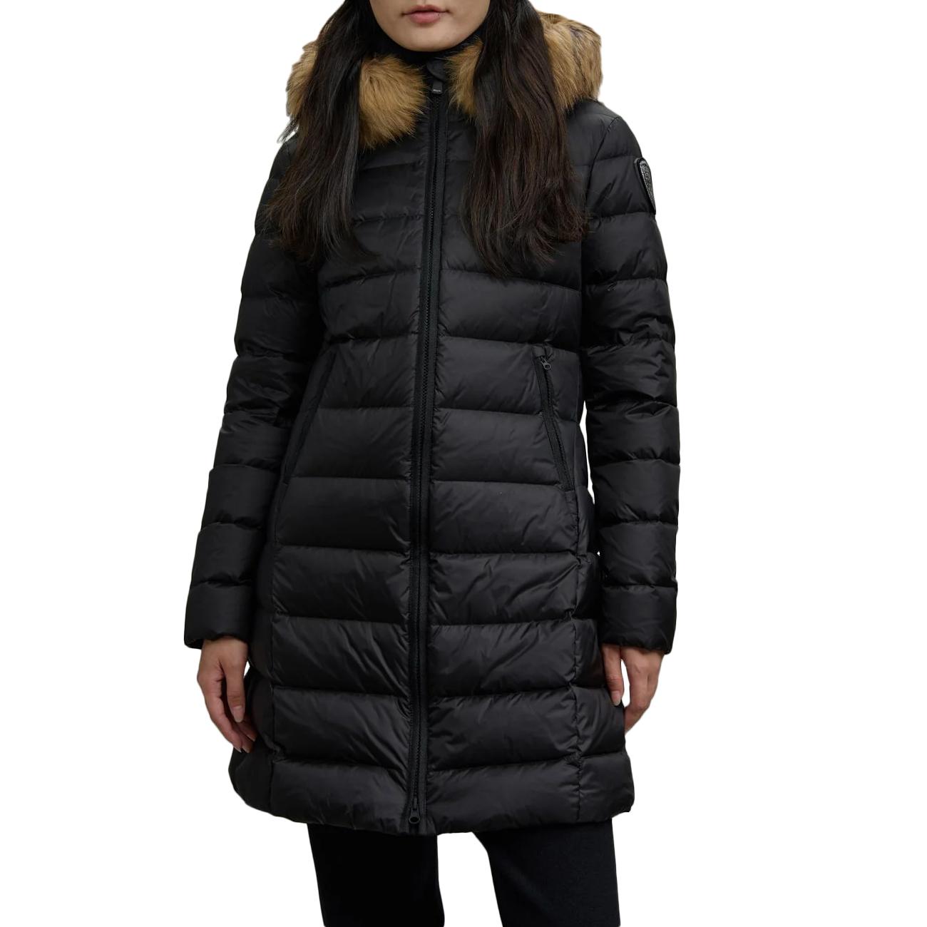 Piumino Lungo Kristen Con Pelliccia 25WBLDK03103-006047 999EI NERO BLAUER 