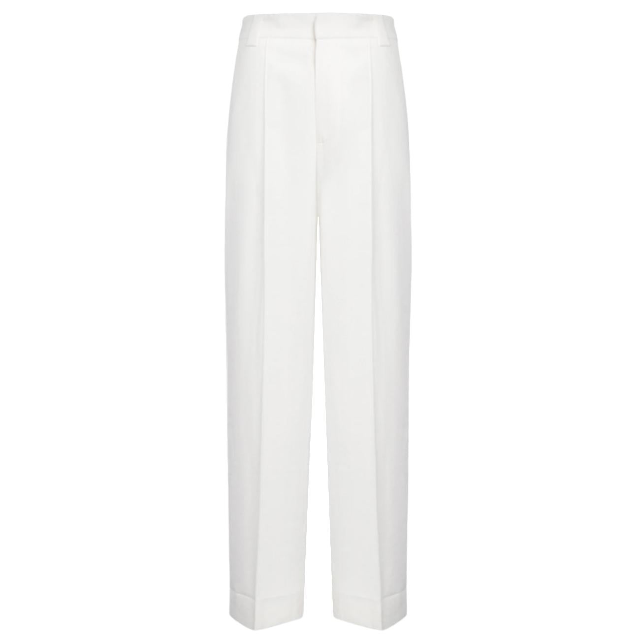 Pantaloni Abby Wide Leg In Garbardina Di Viscosa DP883 IF0049D XXX 001 LATTE DONDUP 