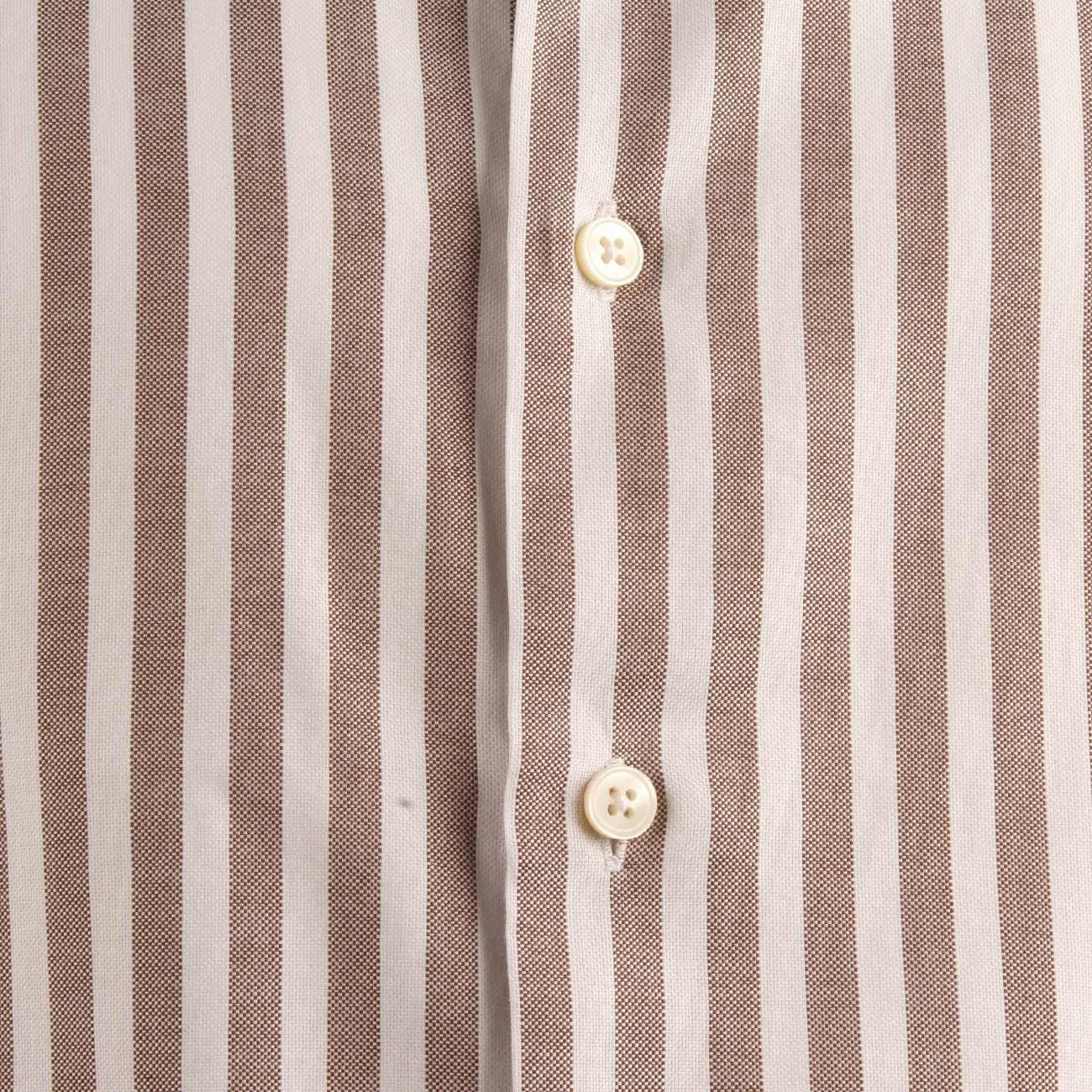 Camicia Rigata Uomo Bianco Marrone QI0FUR RR1/B.CO/MARRONE GUGLIELMINOTTI 