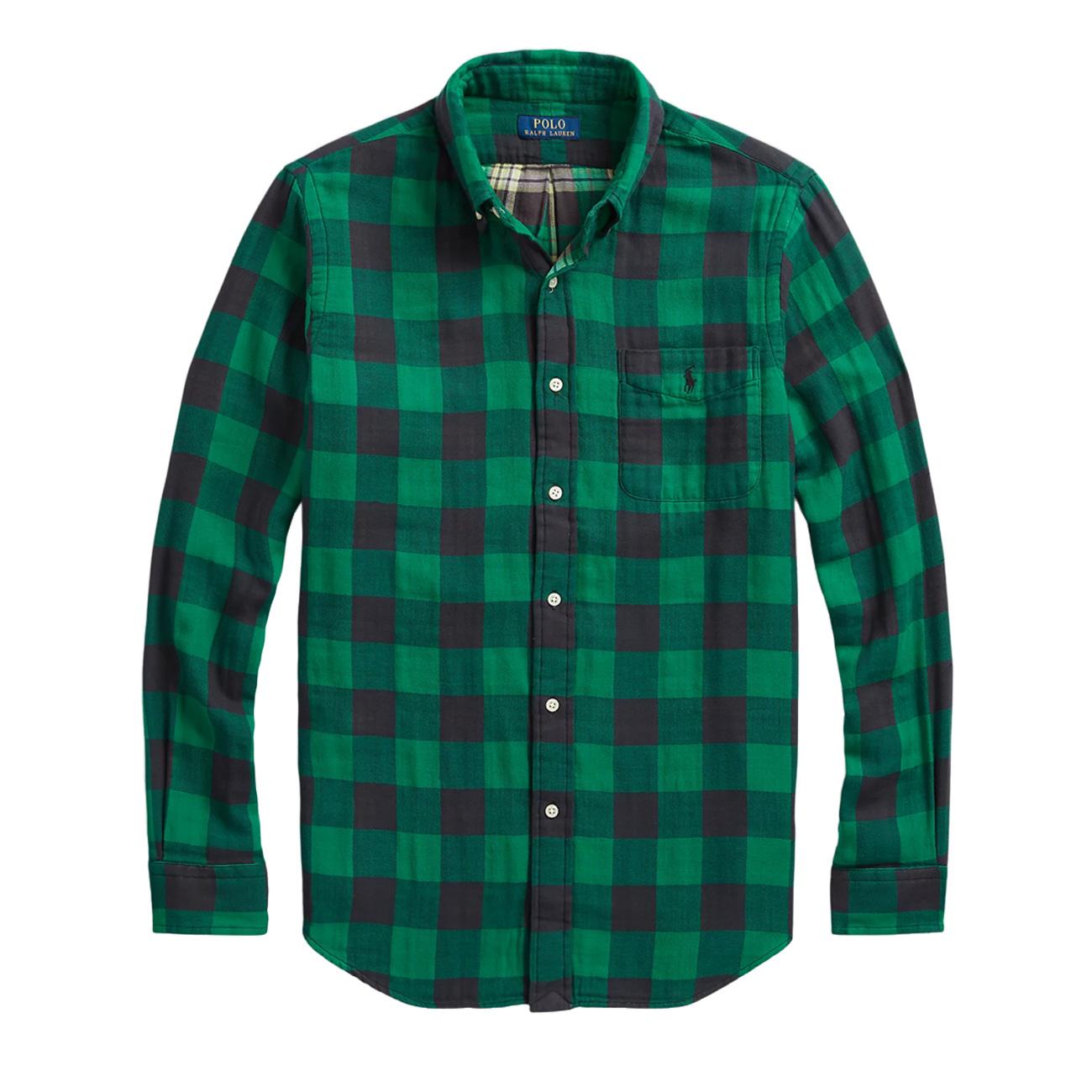 Camicia Sportiva Uomo Emerald Black 710922250 004 EMERALD/BLACK POLO RALPH LAUREN 