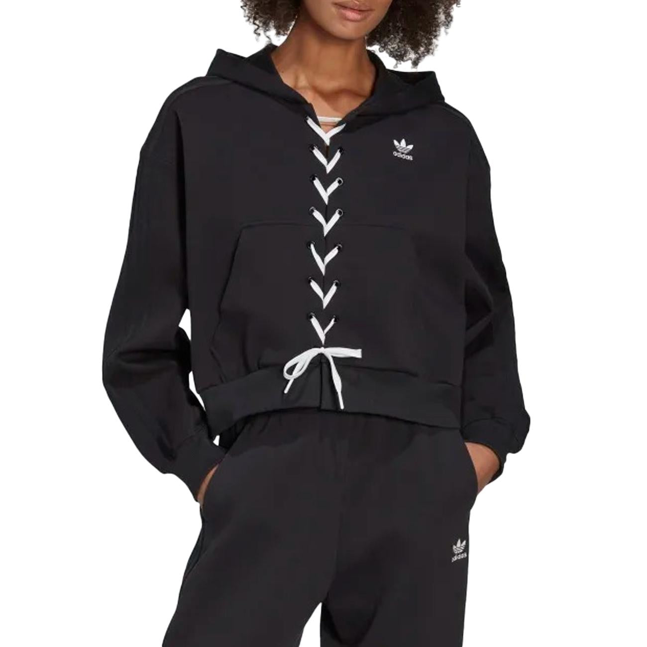 Felpa Con Lacci Donna Black HK5057 BLACK ADIDAS 