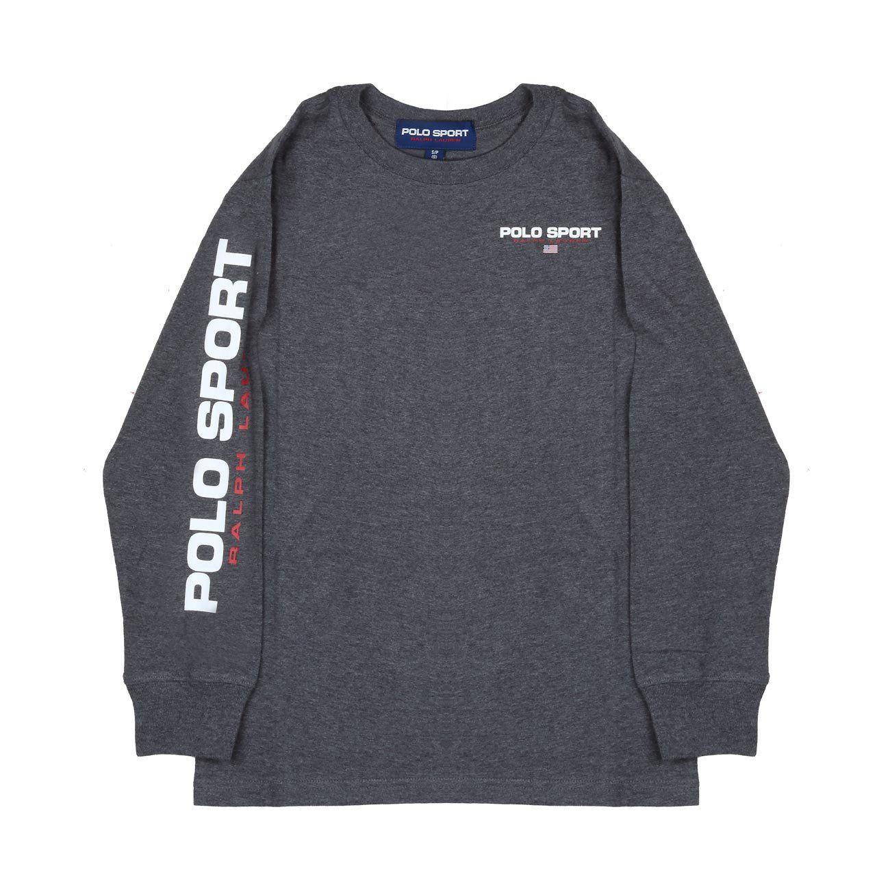 T-Shirt Manica Lunga Con Lettering Sul Braccio Bambino Grigio 323818475 004 GRIGIO POLO RALPH LAUREN 
