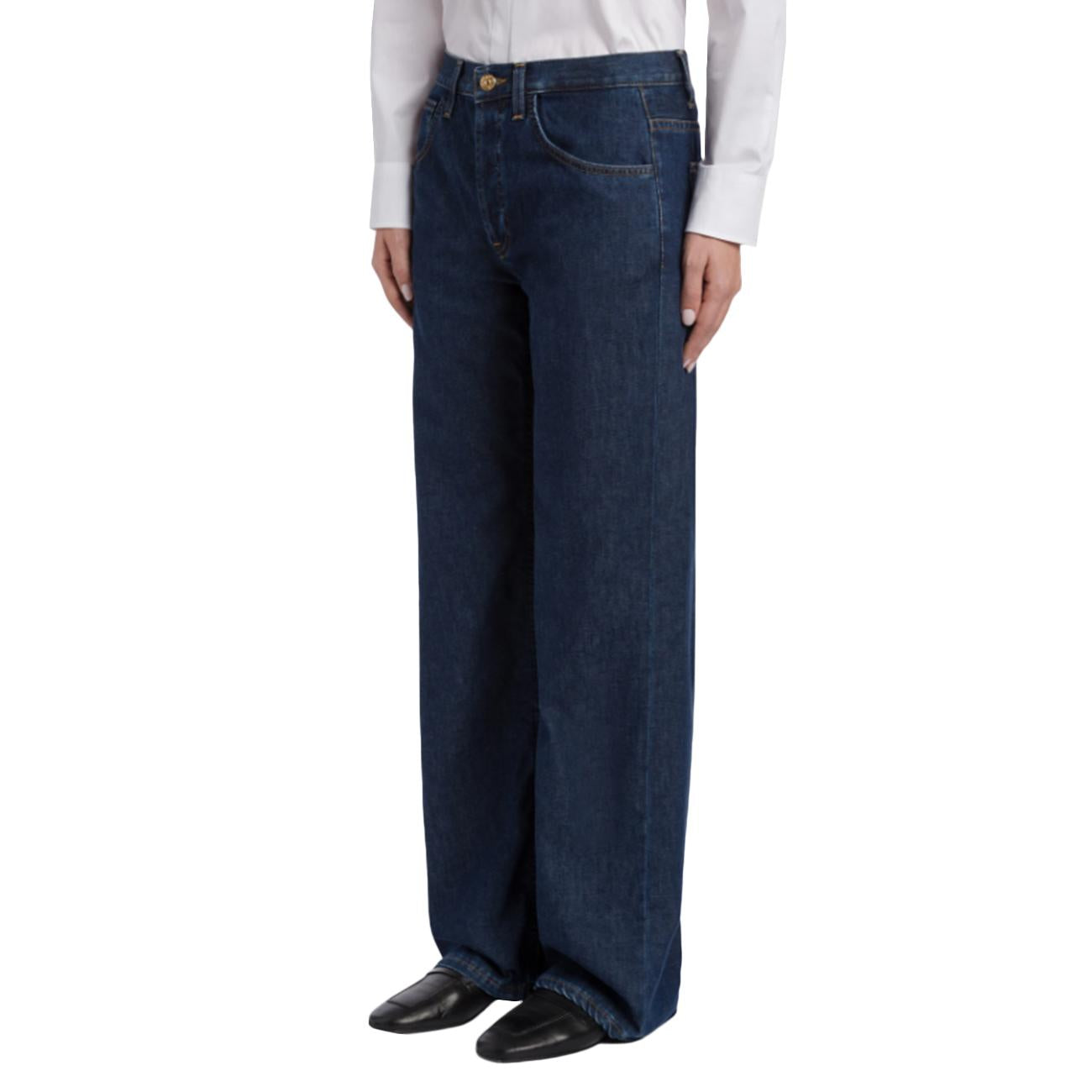 Jeans Jacklyn Wide Leg In Denim Fisso DP427 DFH331 J32 800 BLU SCURO DONDUP 