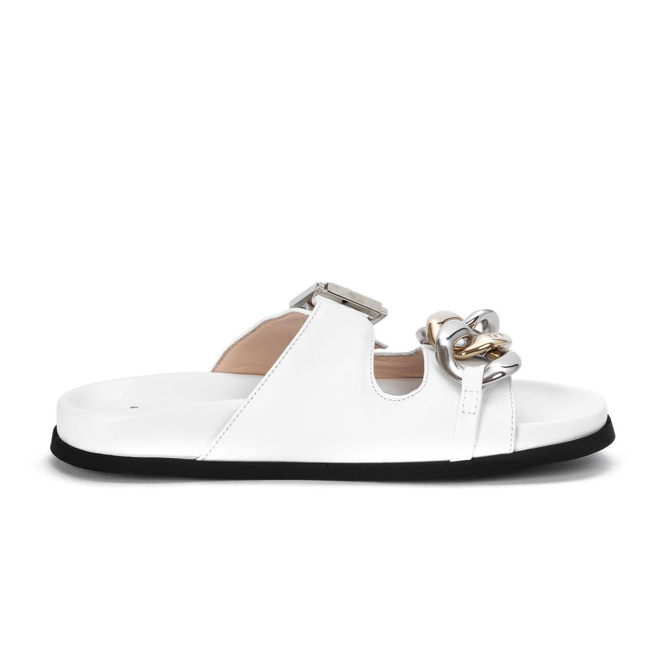 Sandali Con Fibbia In Pelle Donna Bianco N21/22ESP03100310 W001WHITE N°21 