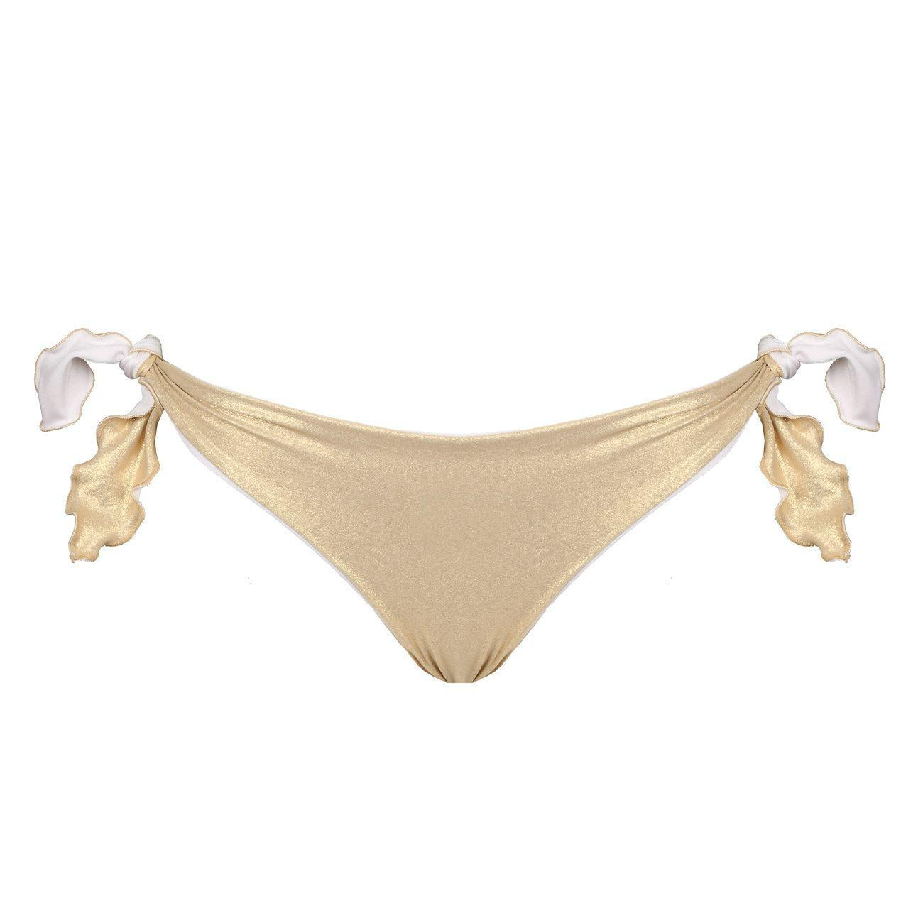 Brasiliana Reversibile Con Rouches Donna White Gold LULI/L176M48 002WHITE/GOLD LULI FAMA 
