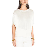 Girocollo Smanicato Con Frange MGKD13259 PANNA AKEP 