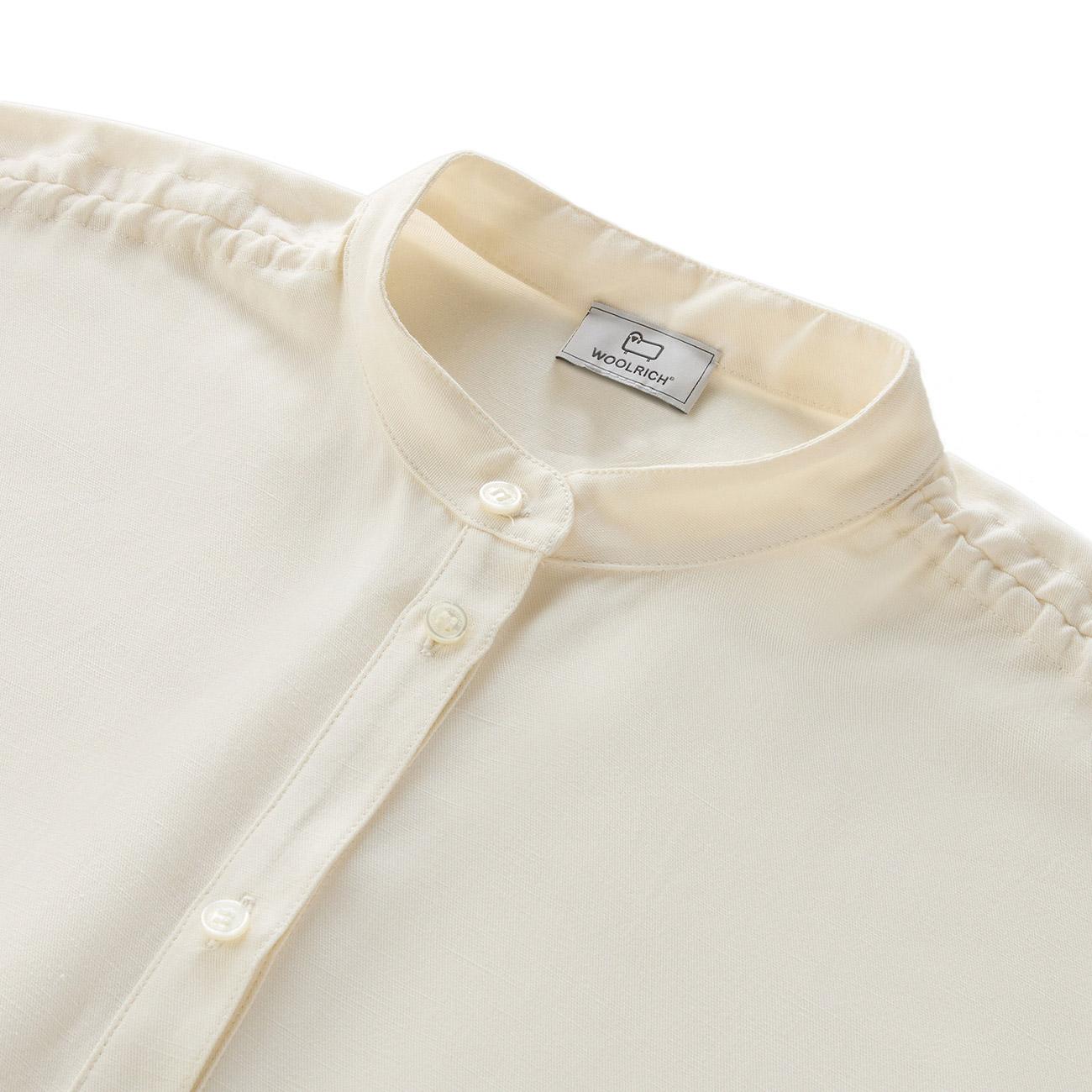 Blusa In Misto Lino Donna Plaster White CFWWSI0179FRUT3043 8178 PLASTER WHITE WOOLRICH 