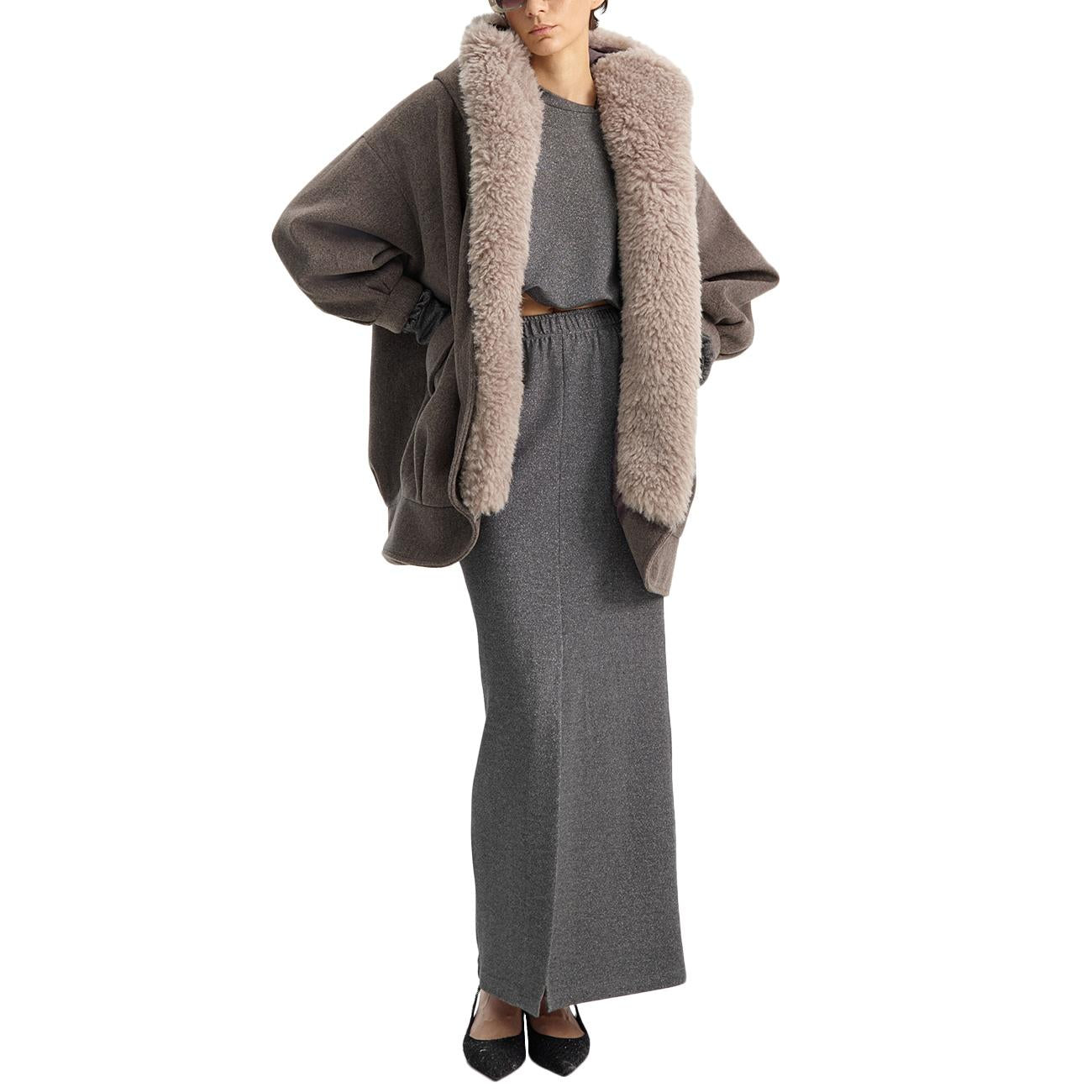 Pelliccia EFW250140 GRIGIO ELEH 