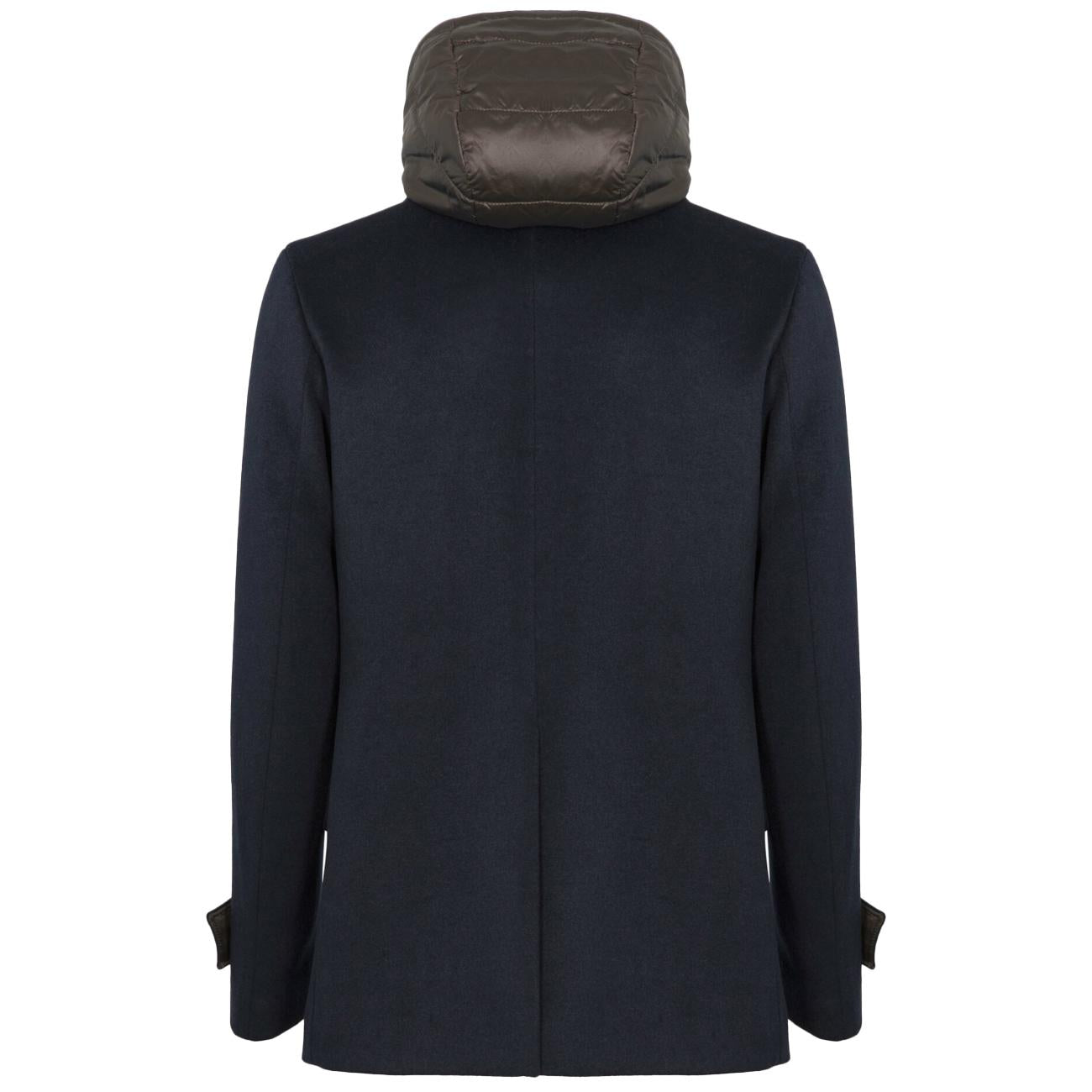 Cappotto Doppiopetto Con Pettorina E Cappuccio MK9940621 BLUE MARKUP 
