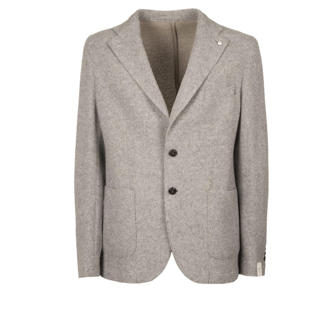 Giacca U. 2 Bott. Tasca Appl. Punto Maglia L.B.M 25700 2840 4 GRIGIO CHIARO L.B.M.1911. 