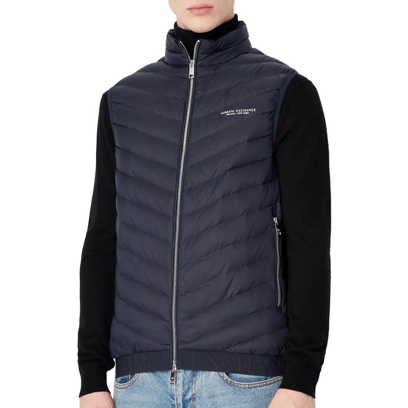 GILET U. PIUMA ARMANI A/X 8NZQ52ZNW3Z 5578 BLU/GRIGIO MELANGE ARMANI EXCHANGE 