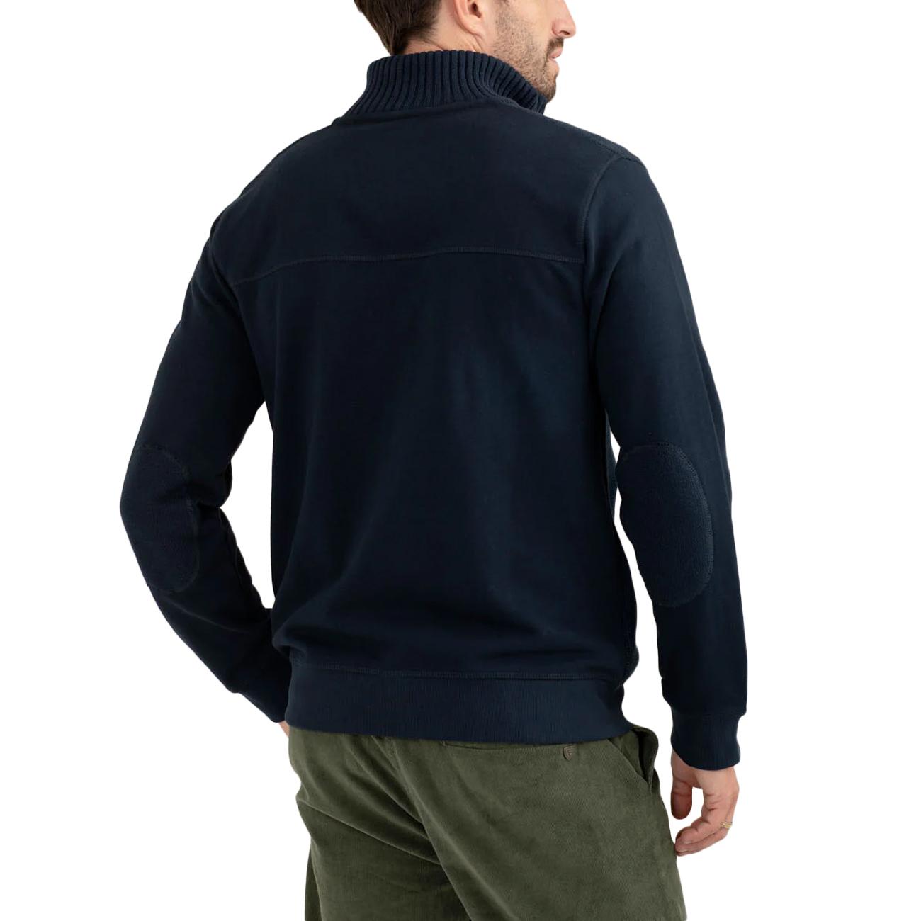 Felpa Full Zip Con Collo In Piedi E Dettagli In Maglia FM25W05FZ A0601 BLUE FRED MELLO 