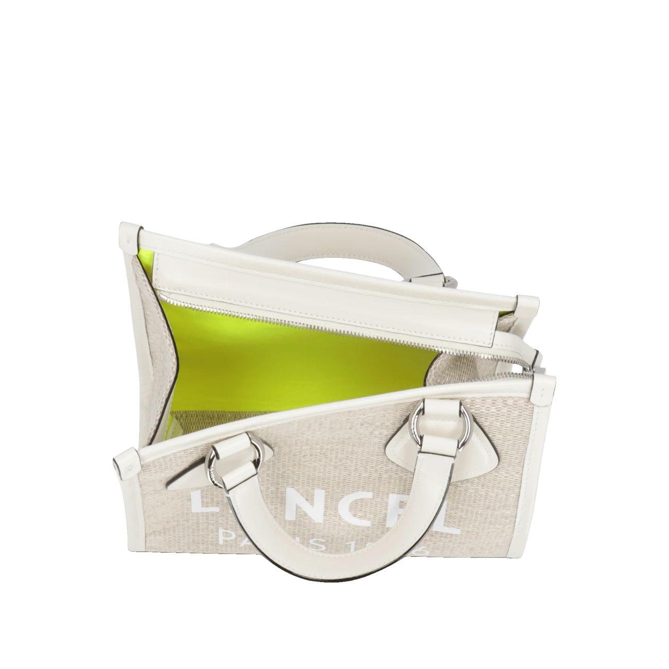 BORSA D. SUMMER TOTE S CABAS ETE TESS+PROF IN PELLE LANCEL A12006 5Z NATUR/BLANC LANCEL 