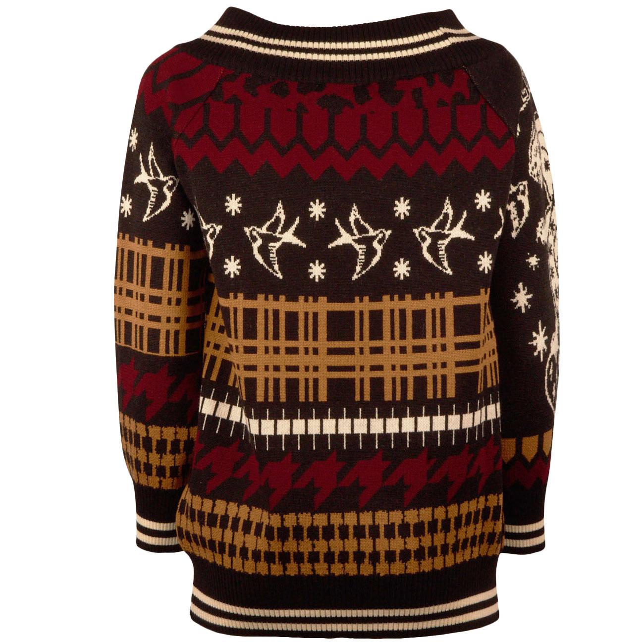 Maglione Con Scollo Shiffer MGKD11090 CAMMELLO/BORDEAUX AKEP 