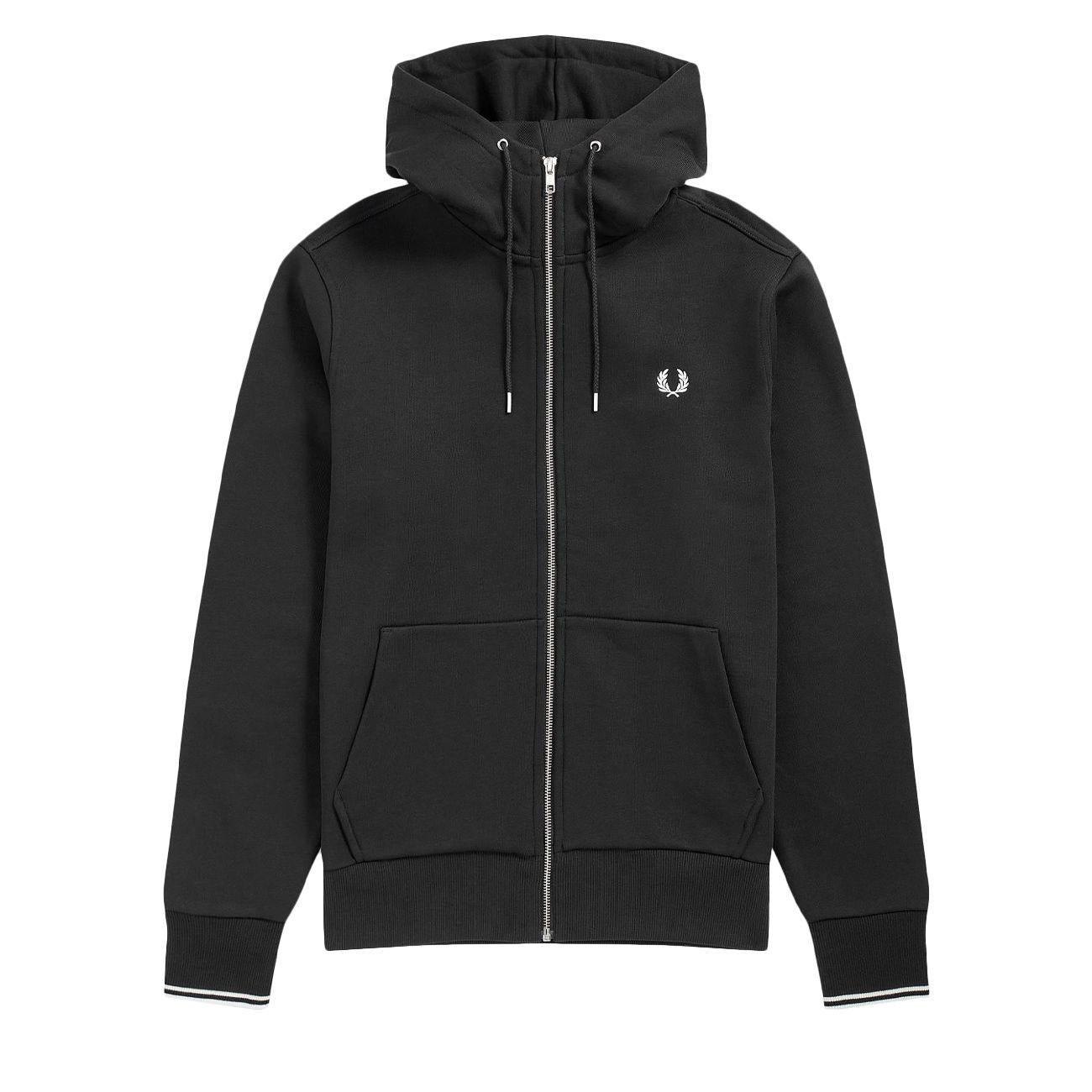 Felpa Con Cappuccio E Zip Uomo Nero J7536 198BLACK FRED PERRY 