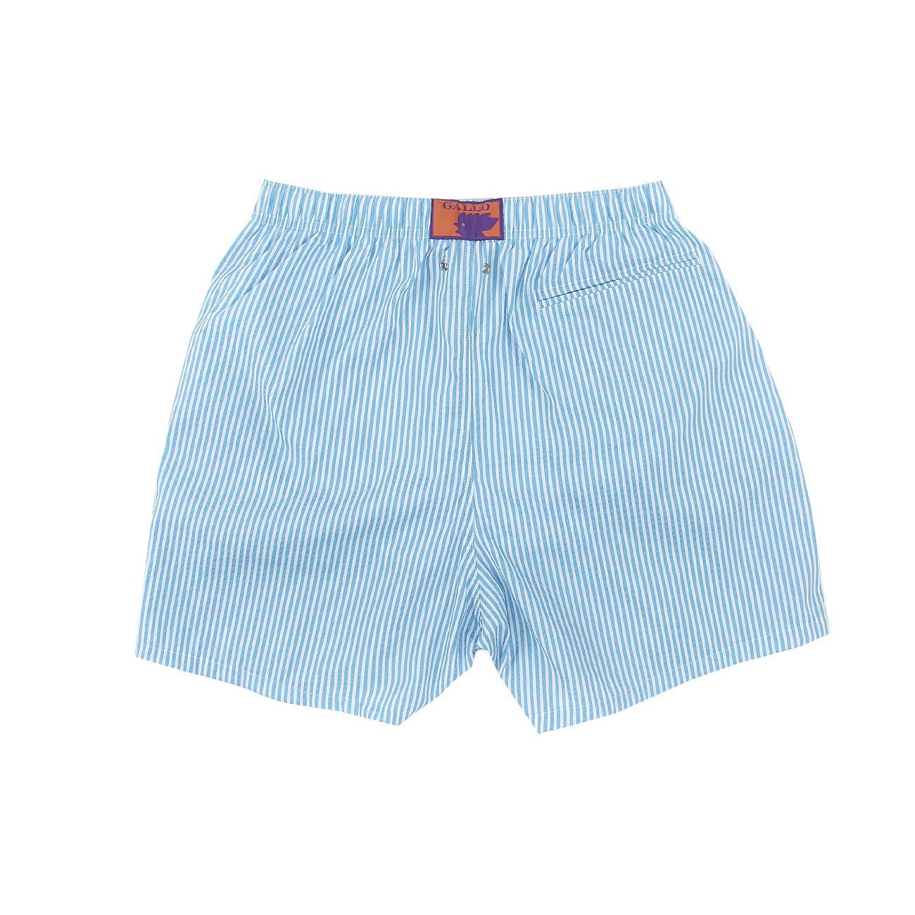 Boxer Seersucker Righe Con Logo Ricamato Uomo Turchese Bianco AP512957 12654TURCHESE/B.CO GALLO 