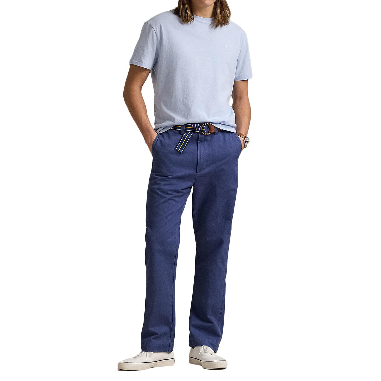 T-Shirt Girocollo Slim Fit Jersey Uomo Cornflower Blue 710671438 418 CORNFLOWER BLUE/C3173 POLO RALPH LAUREN 
