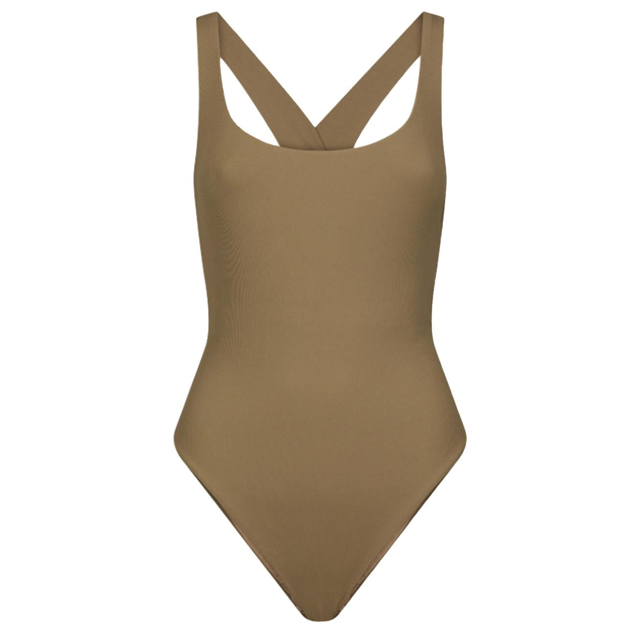 Costume Intero Con Incrocio Schiena WE059 637 FANGO DONDUP 