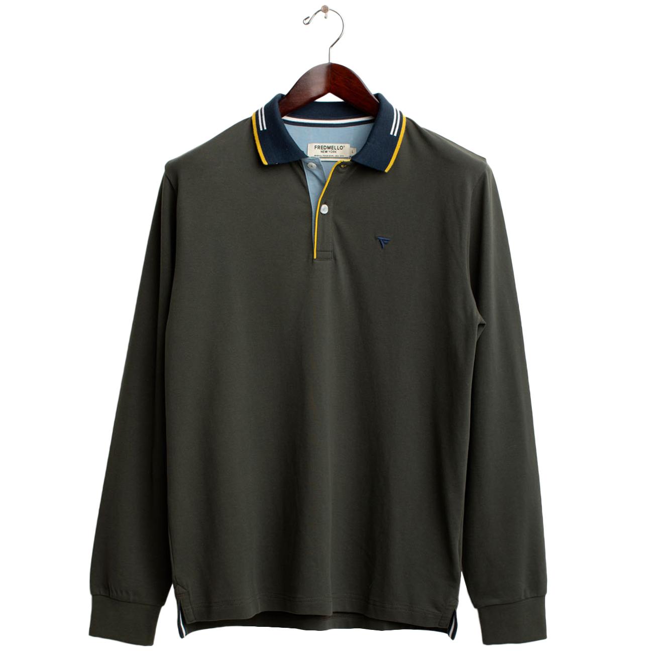 Polo Con Manica Lunga FM25W01QU A0804 ARMY FRED MELLO 