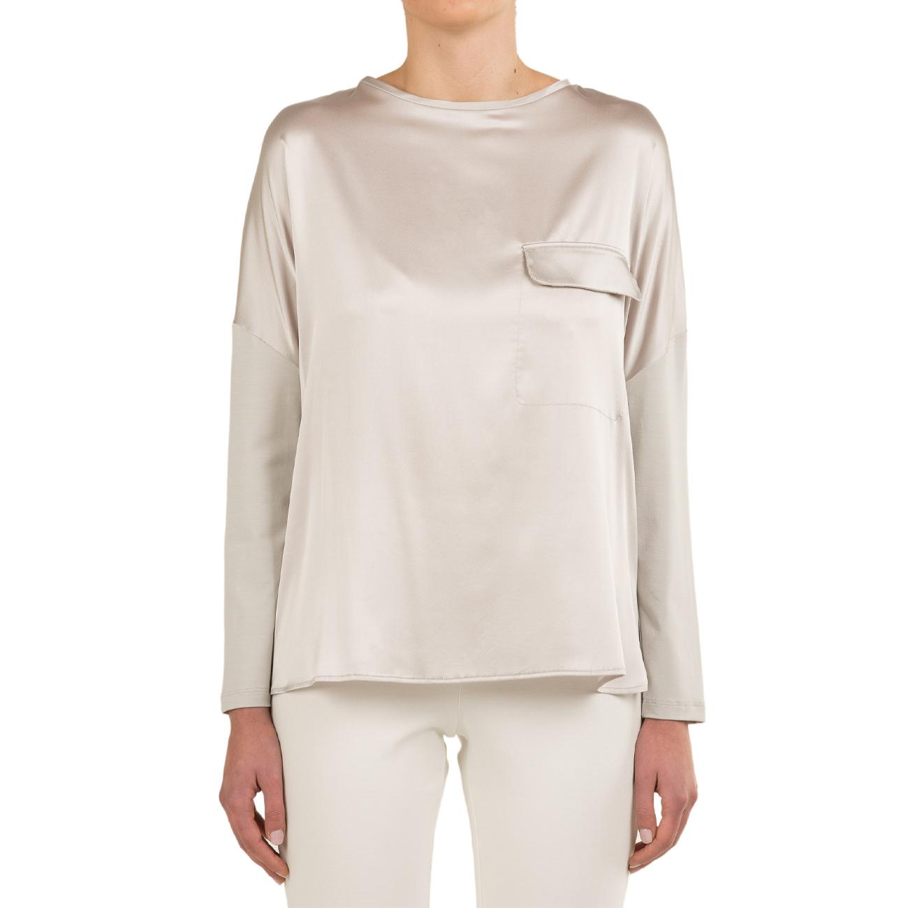 Blusa In Viscosa Donna Light Grey 66447 5368 LIGHT GREY LE TRICOT PERUGIA 