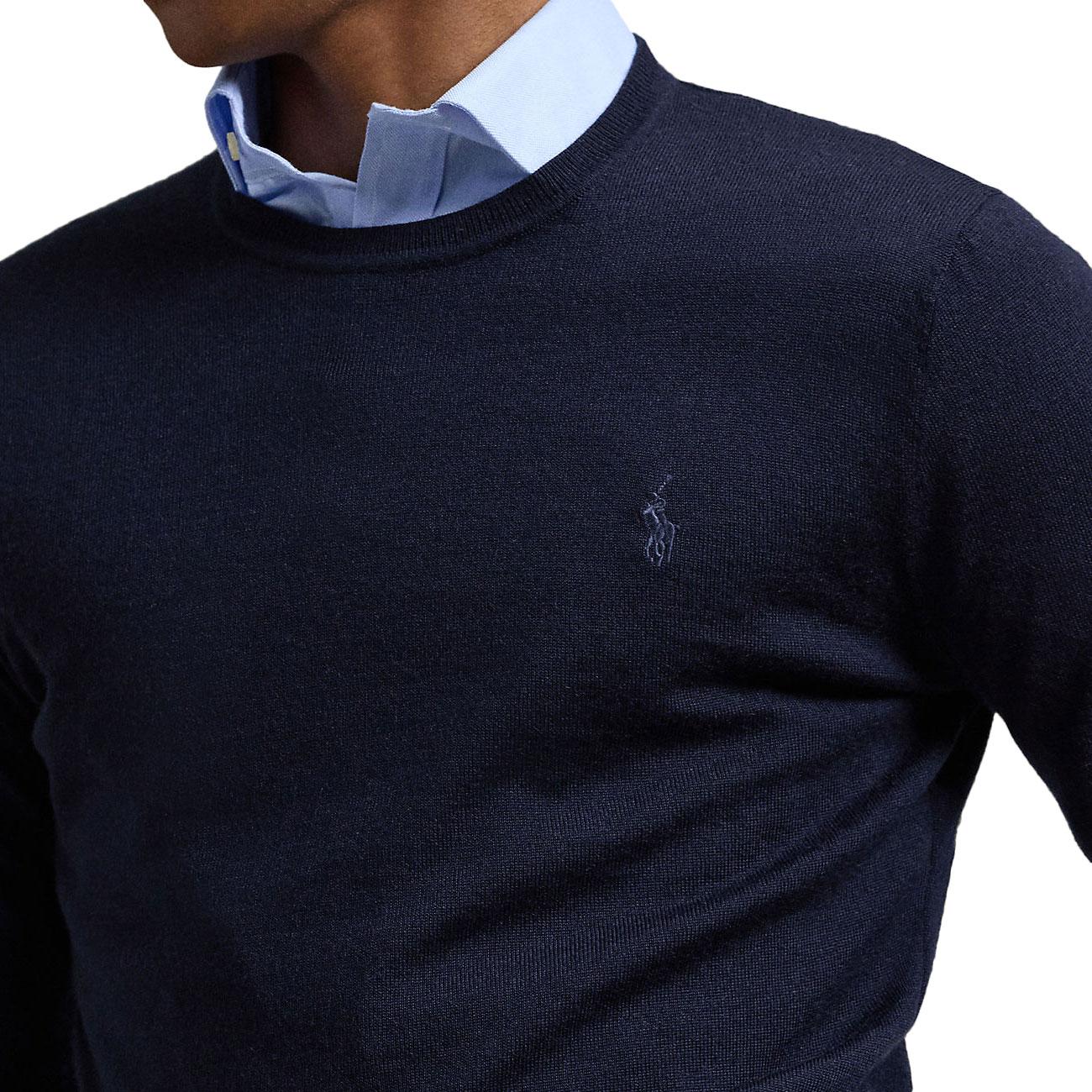 Pullover Girocollo In Lambswool Uomo Hunter Navy 710946143 001 HUNTER NAVY POLO RALPH LAUREN 