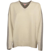 Pullover scollo a V MHE221 02 ECRU MA PETITE CAPSULE 