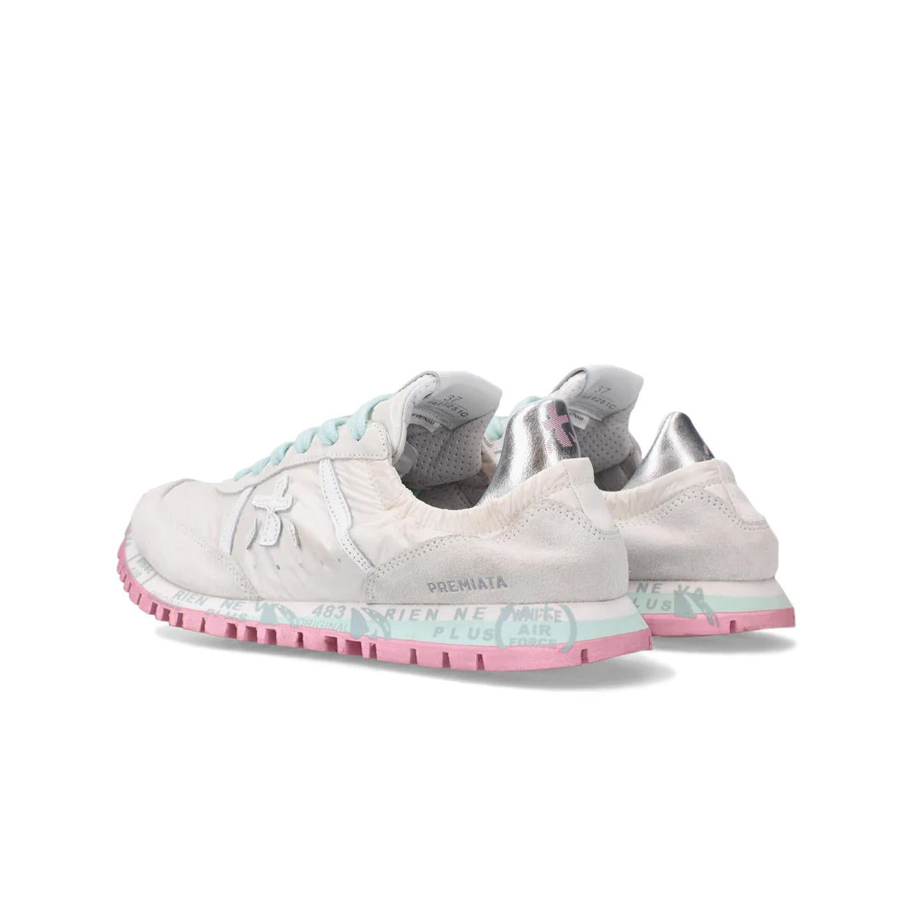 SNEAKERS D. C/ELAST. TALLONE E PARA ROSA/STRING. AZZ. PREMIATA SEAND VAR 6251 WHITE/SILVER/PINK/LIGHT BLUE PREMIATA 