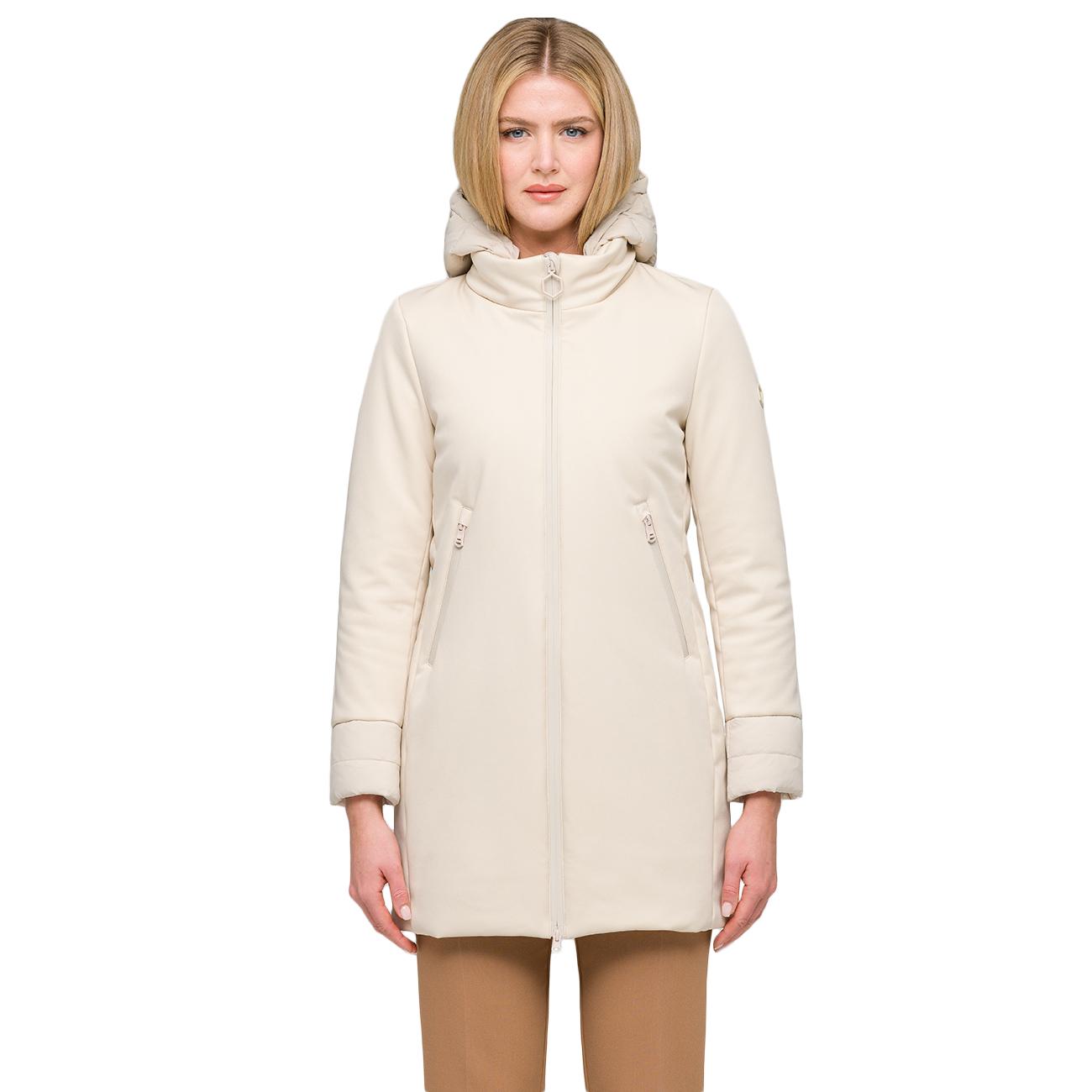 Piumino Lungo Liscio Con Cappuccio XD6751 TP40 OPALE HOX 