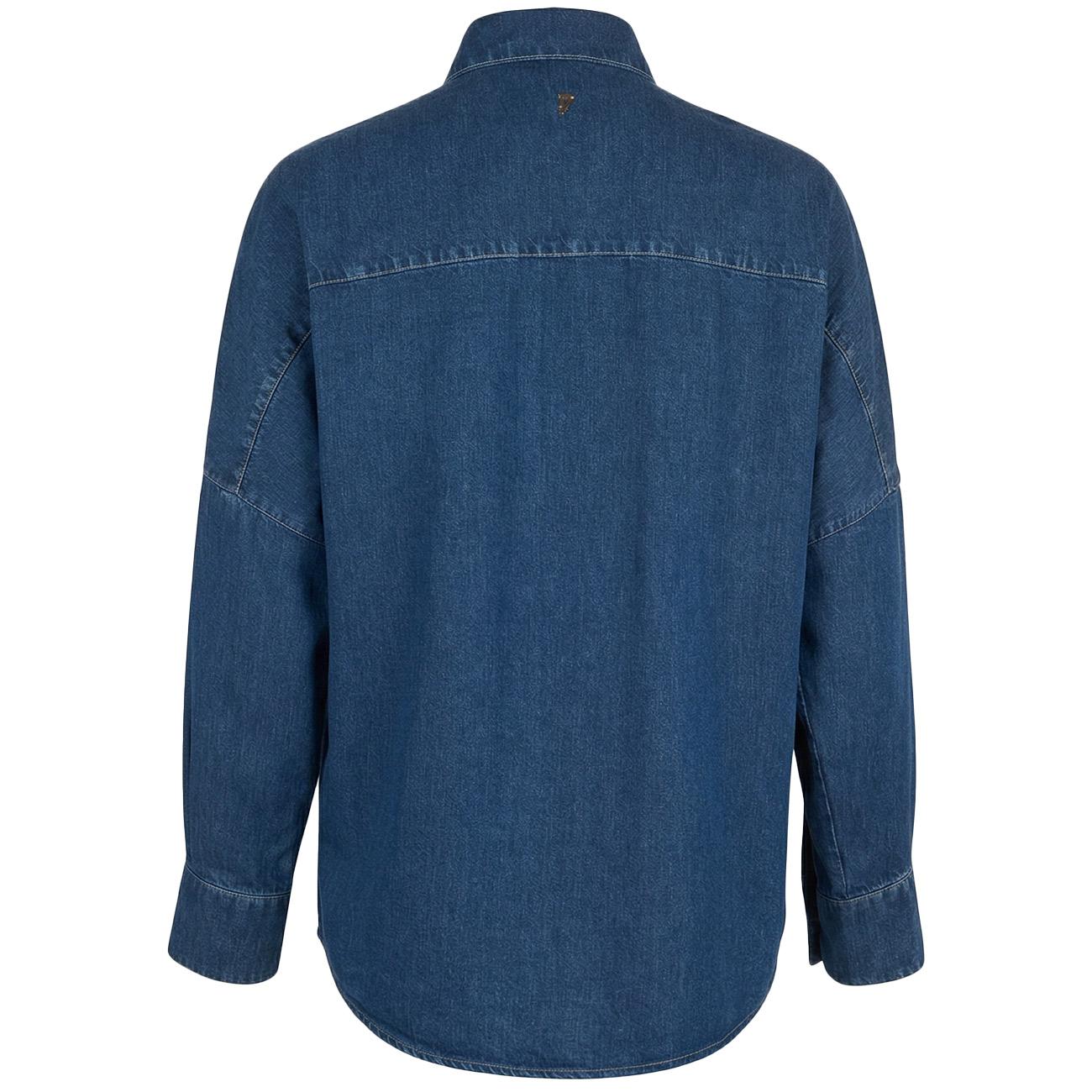 DONDUP Camicia Over In Denim Lyocell DC461 DF0266 MC3 800 BLU MEDIO 