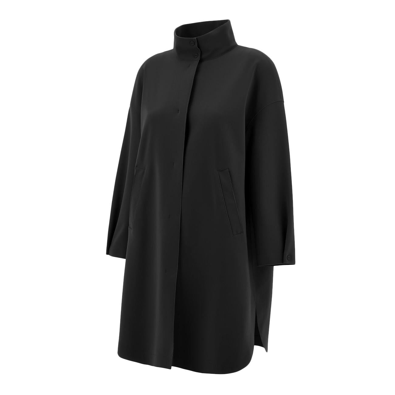 Caban Lungo Over Donna Nero GC000441D13455S 9300 NERO HERNO 