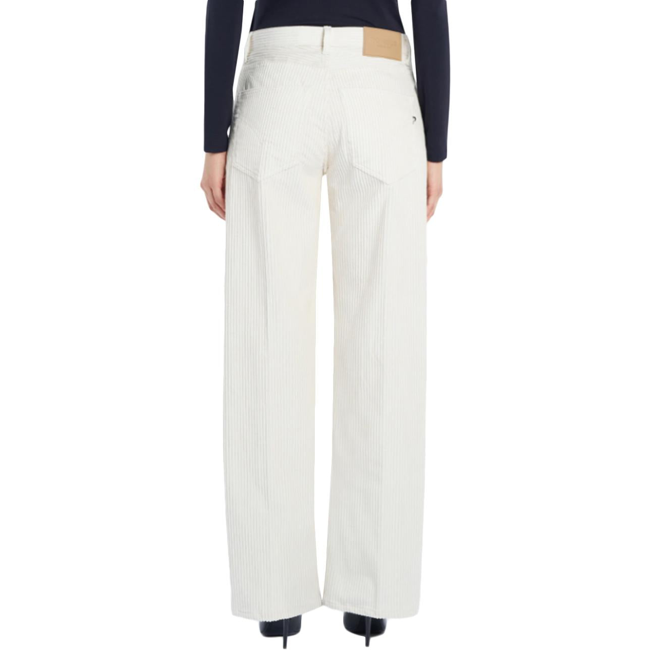 Pantalone Jacklyn Bottone Gioiello In Velluto A Costa DP427B-VS0031D-XXX-DD-W25 017 panna DONDUP 