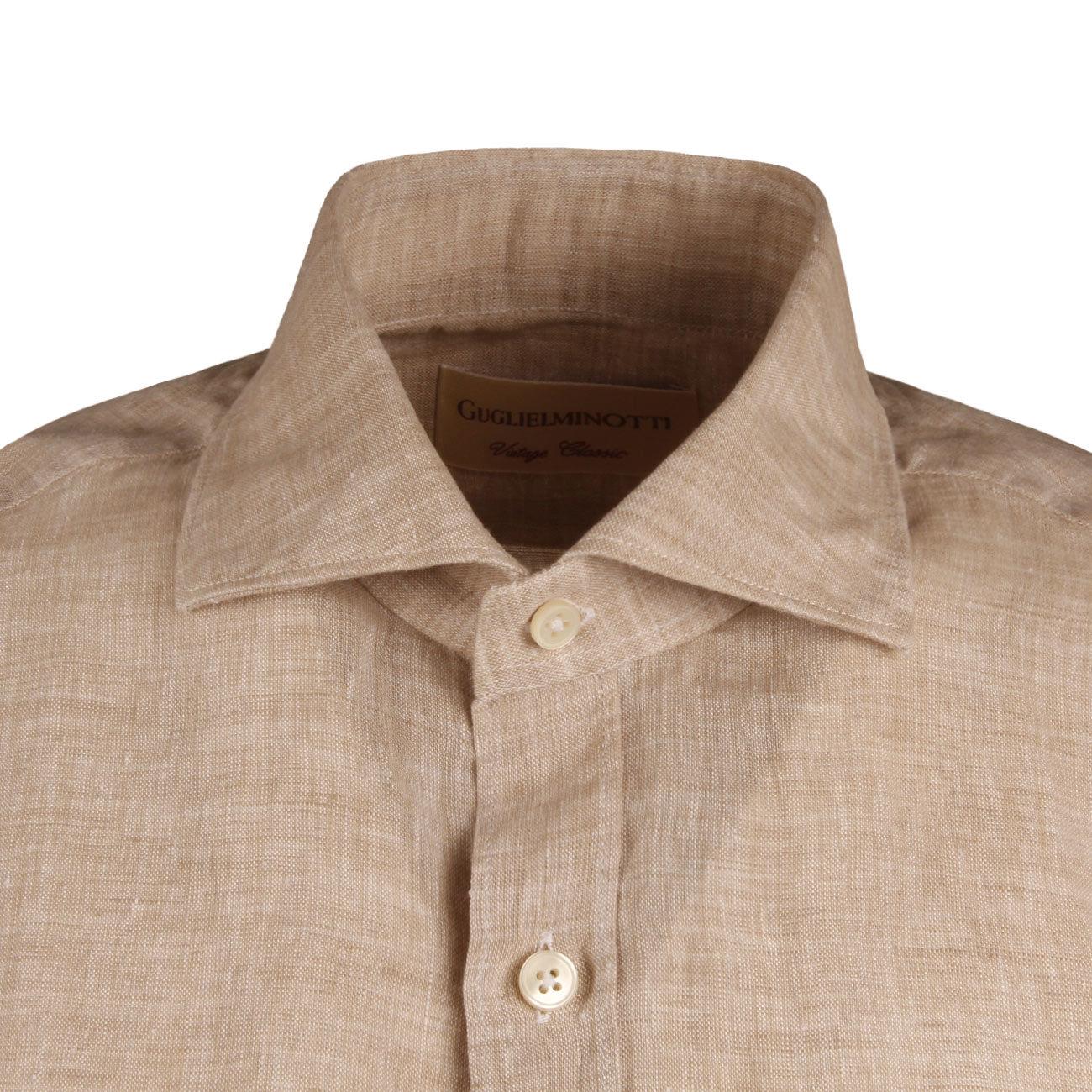 CAMICIA U. M/L T.UNITA C/FRANCESE GUGLIELMINOTTI QE8CUU US4/BEIGE GUGLIELMINOTTI 