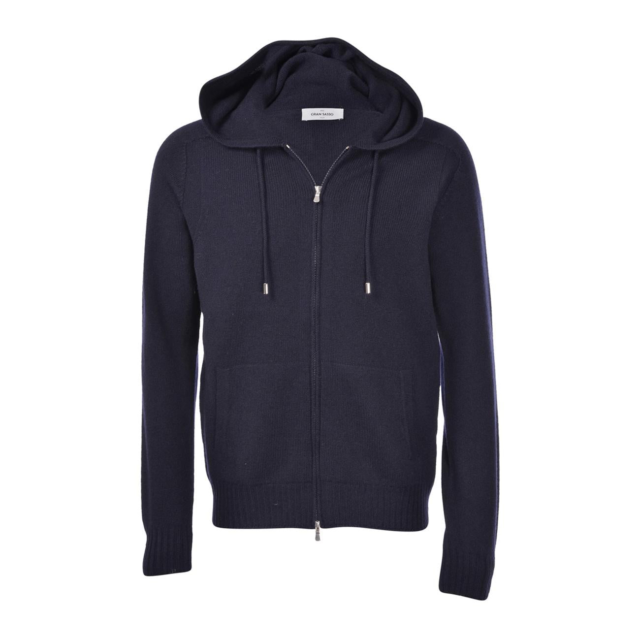 Felpa Con Cappuccio In Lana Uomo Blu Navy 24172/25024 598 BLU NAVY LA FILERIA 