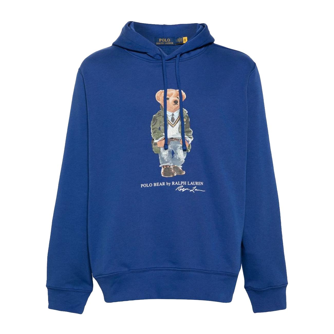 Felpa Orsetto Patch Uomo Beach Royal 710853309 033 SP24 BEACH ROYAL HRTG POLO RALPH LAUREN 