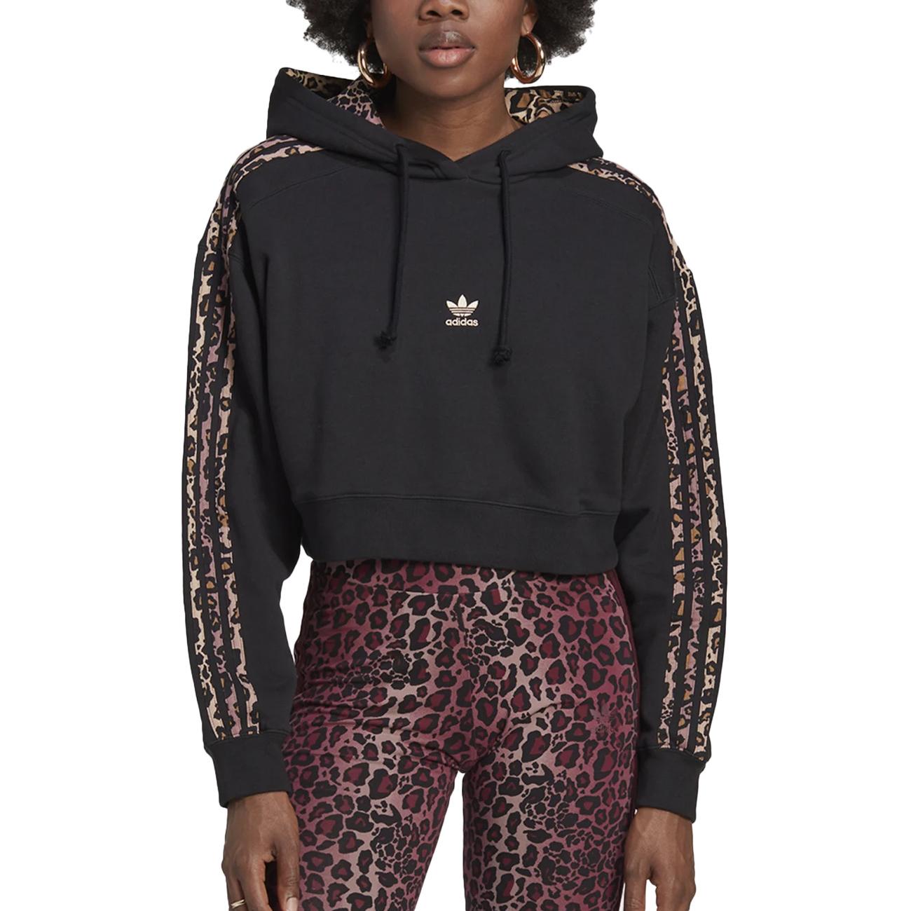 Felpa Con Logo Piccolo Donna Black Multicolor HK5184 BLACK/MULTICOLOR ADIDAS 