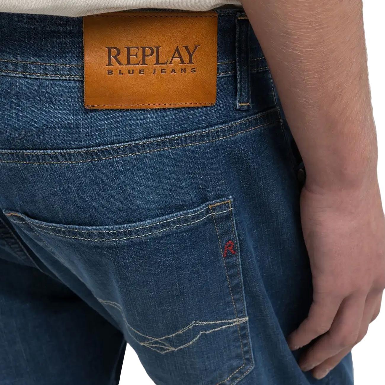 REPLAY Jeans Straight Fit Grover Uomo Blu Medio MA972J.032.785856 009 MEDIUM BLUE 