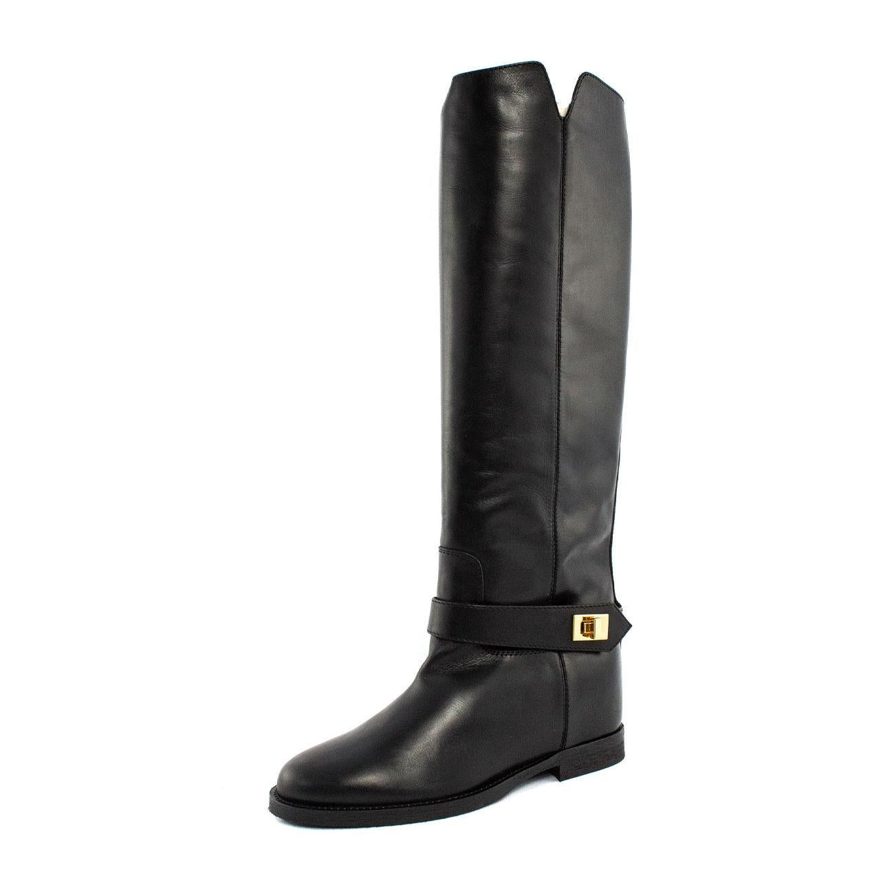 Stivali Gambale Alto Fibbia Oro Donna Nero 3603/SAINTBARTH NERO VIA ROMA 15 