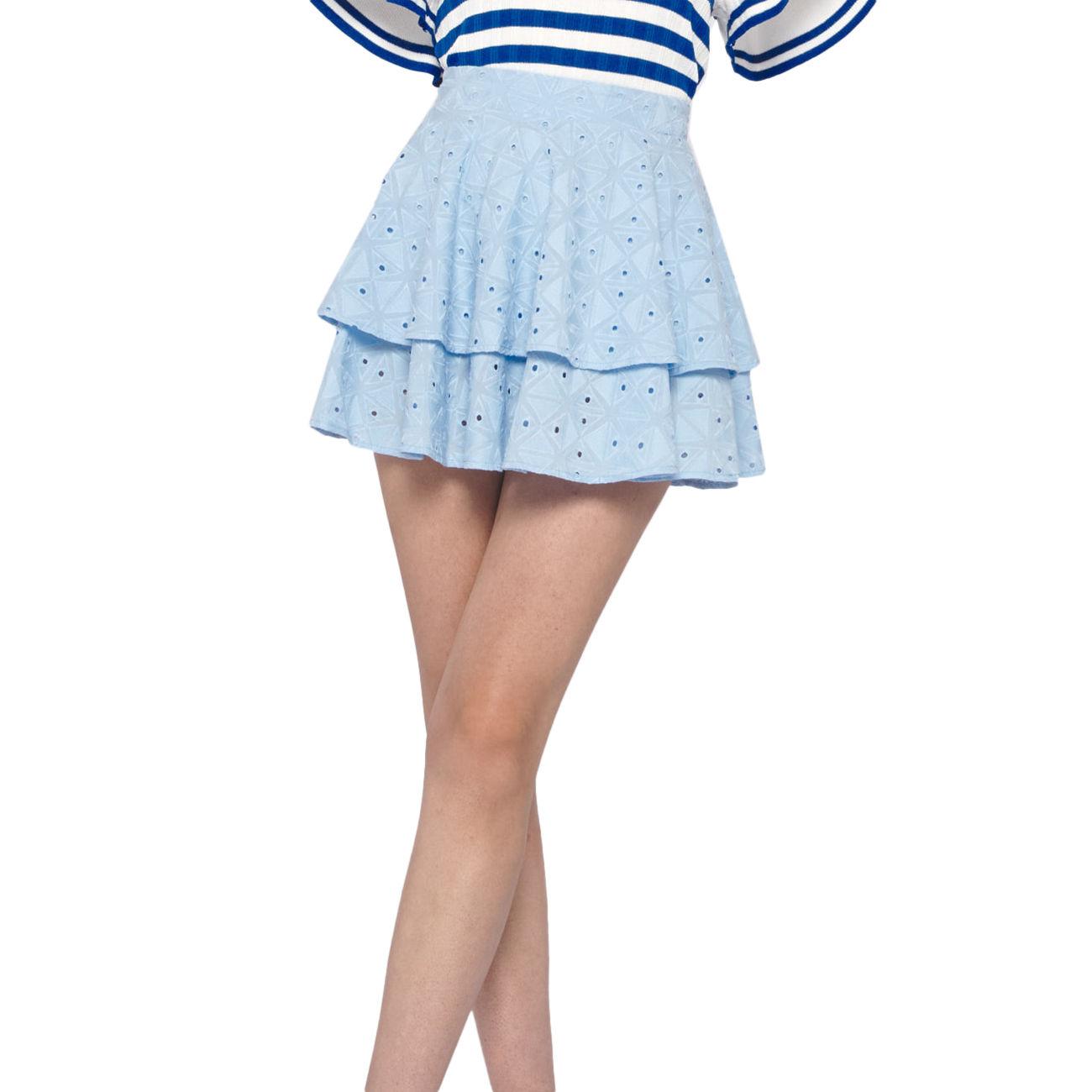 MINIGONNA D. ZERIT SH CVP23032MGHB BLUE CHAMBRAY SILVIAN HEACH 